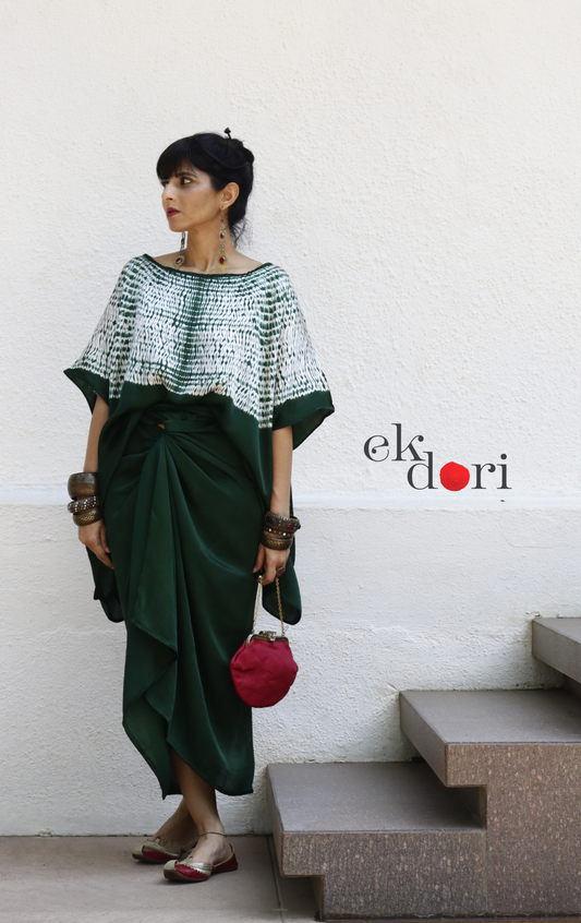 Shibori Modal Co-ord Skirt Set 'Forest Fairy' : 2 Piece Skirt & Shibori Top Set