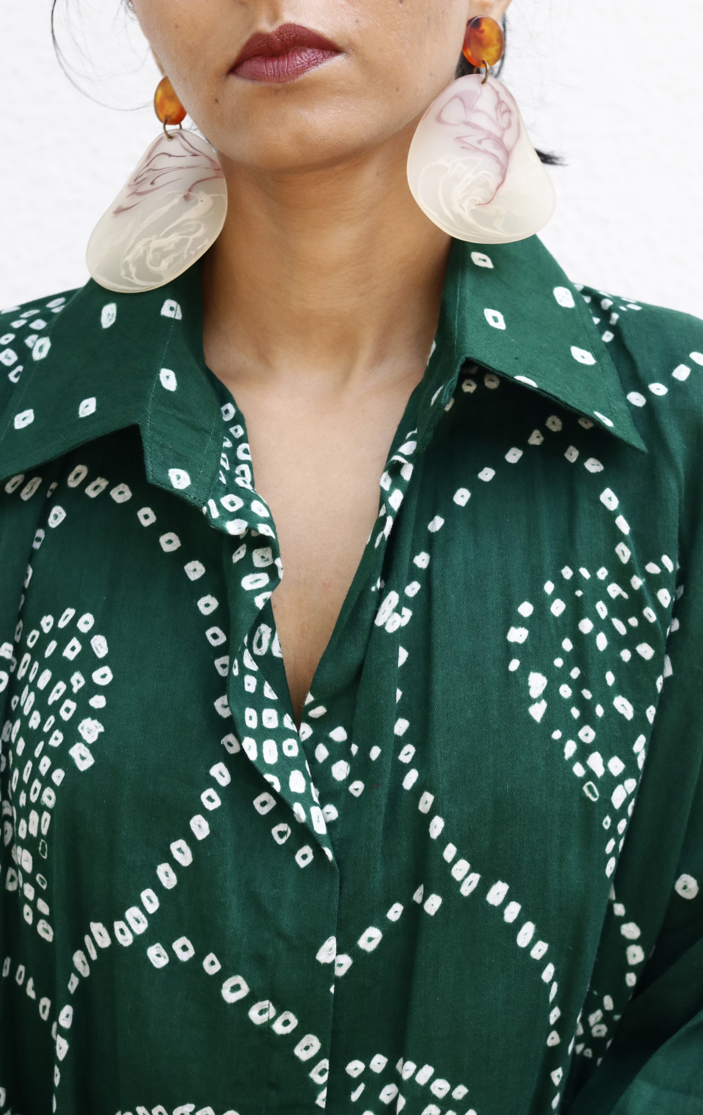 Green Bandhani 'Paisley Princess' Cotton Co-ord Set : Buy Kurta Palazzo Cotton Co-ord Set