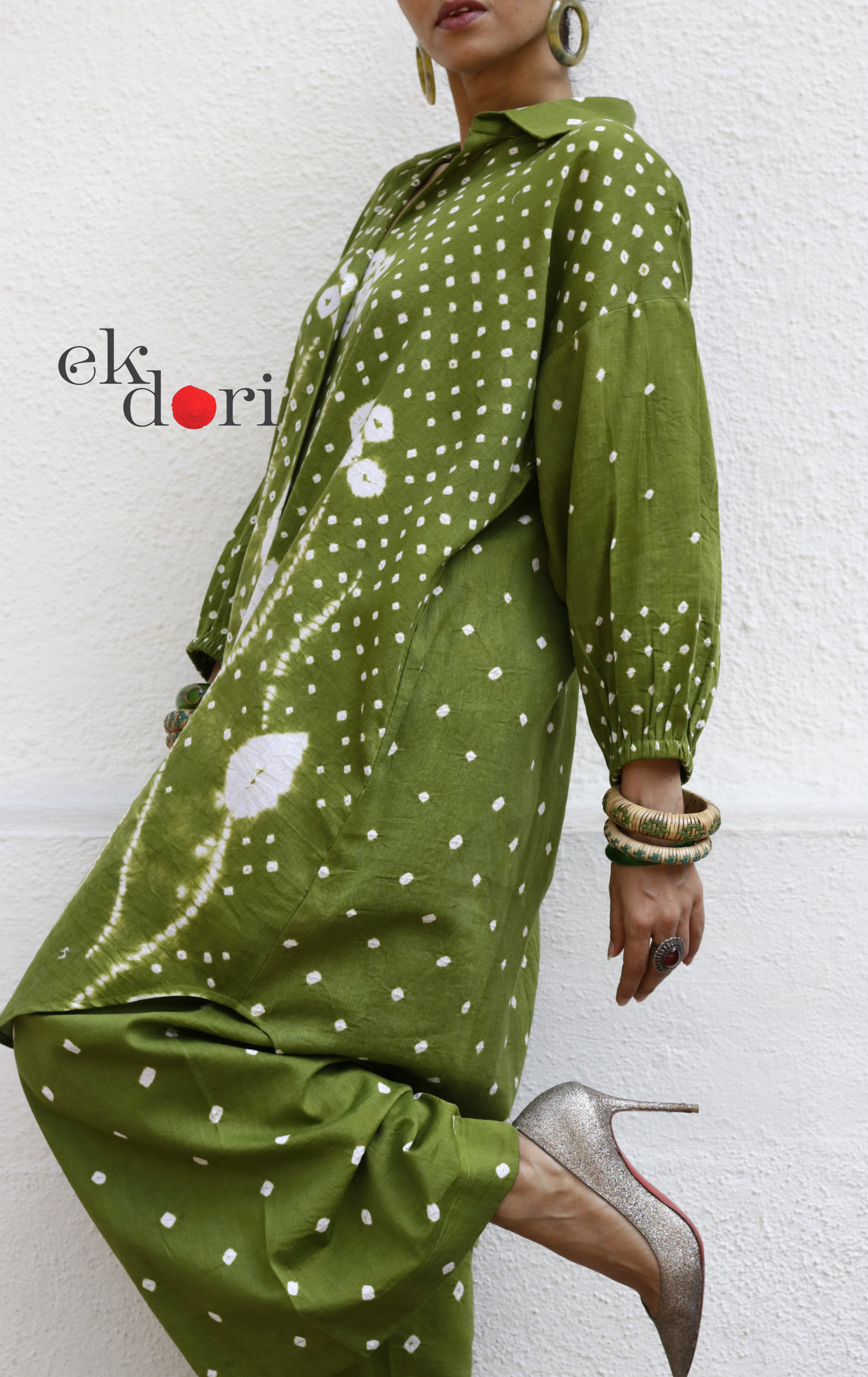 Bandhani 'My Henna' Green Cotton Co-ord Set : Buy Kurta Palazzo Cotton Co-ord Set