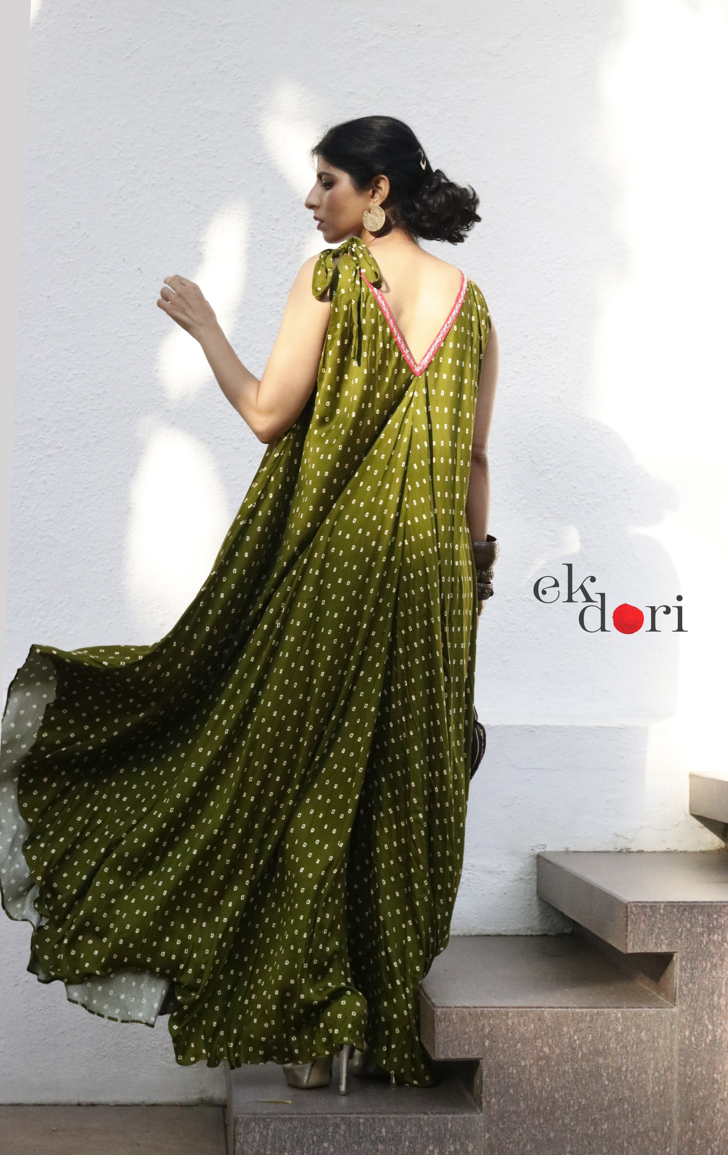 Bandhani Print 'Henna' Satin Cotton Jumpsuit : Buy Fun Festive Bandhani Print Jumpsuit