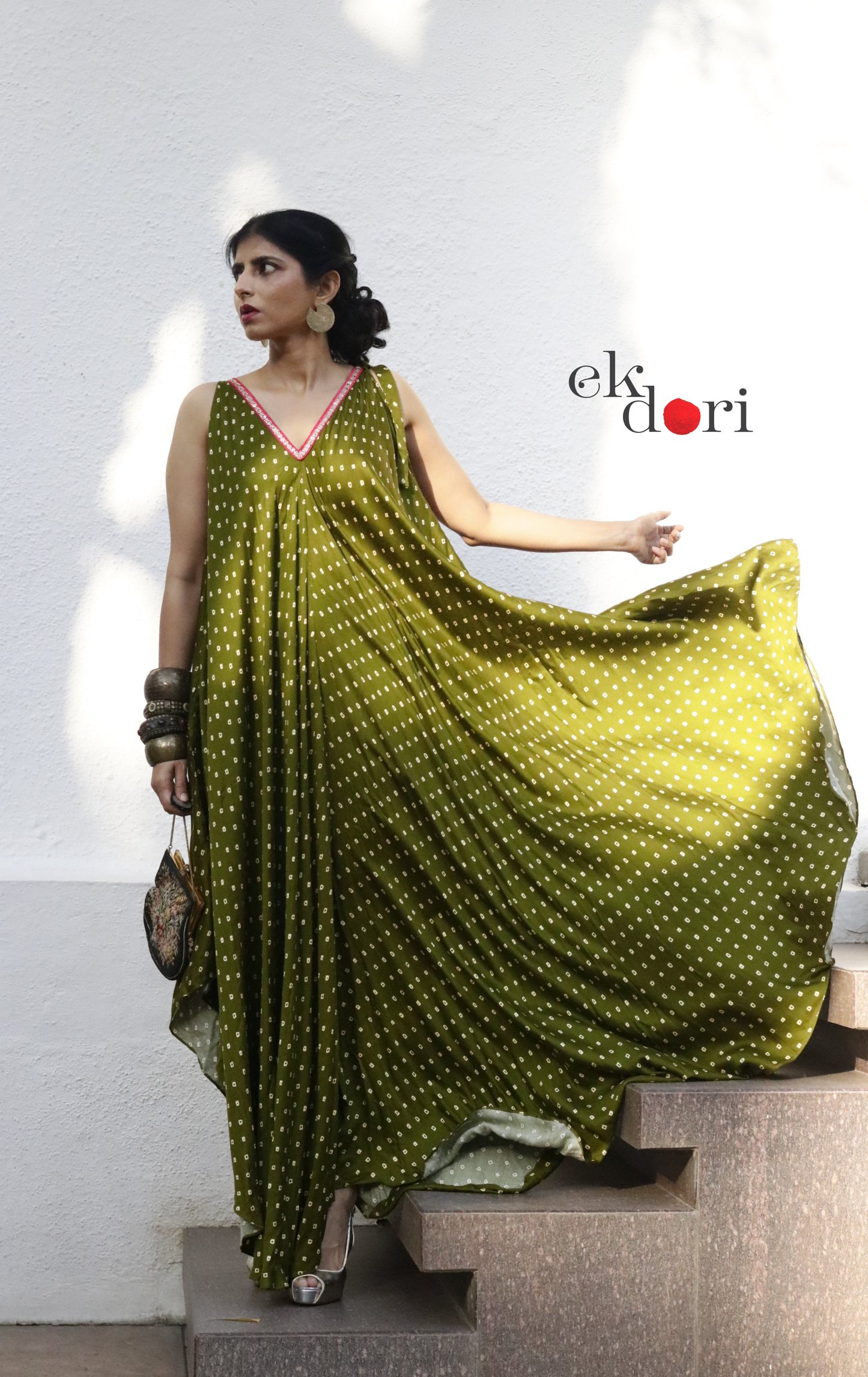 Bandhani Print 'Henna' Satin Cotton Jumpsuit : Buy Fun Festive Bandhani Print Jumpsuit