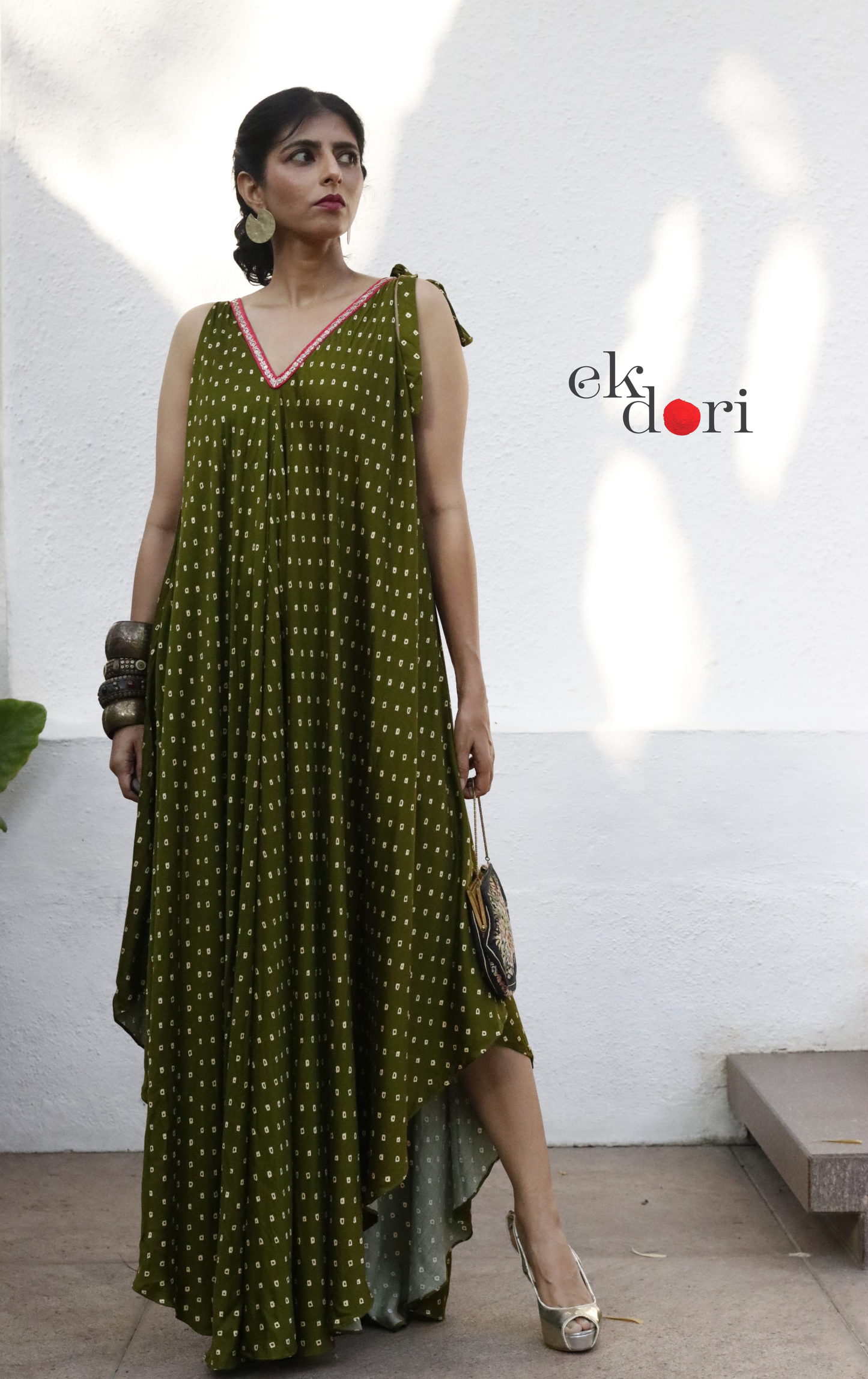 Bandhani Print 'Henna' Satin Cotton Jumpsuit : Buy Fun Festive Bandhani Print Jumpsuit