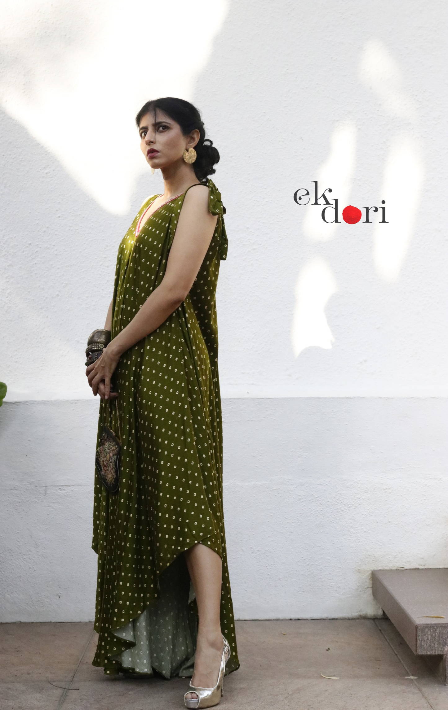 Bandhani Print 'Henna' Satin Cotton Jumpsuit : Buy Fun Festive Bandhani Print Jumpsuit