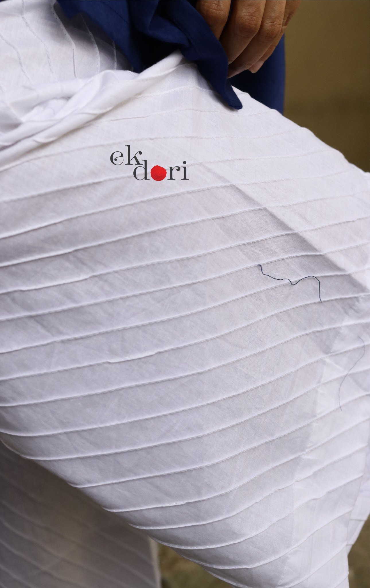 Bandhani Shibori 'Cobalt & Cream' Cotton Co-ord Set : Buy Kurta Palazzo Cotton Co-ord Set Cotton Bandhani Set