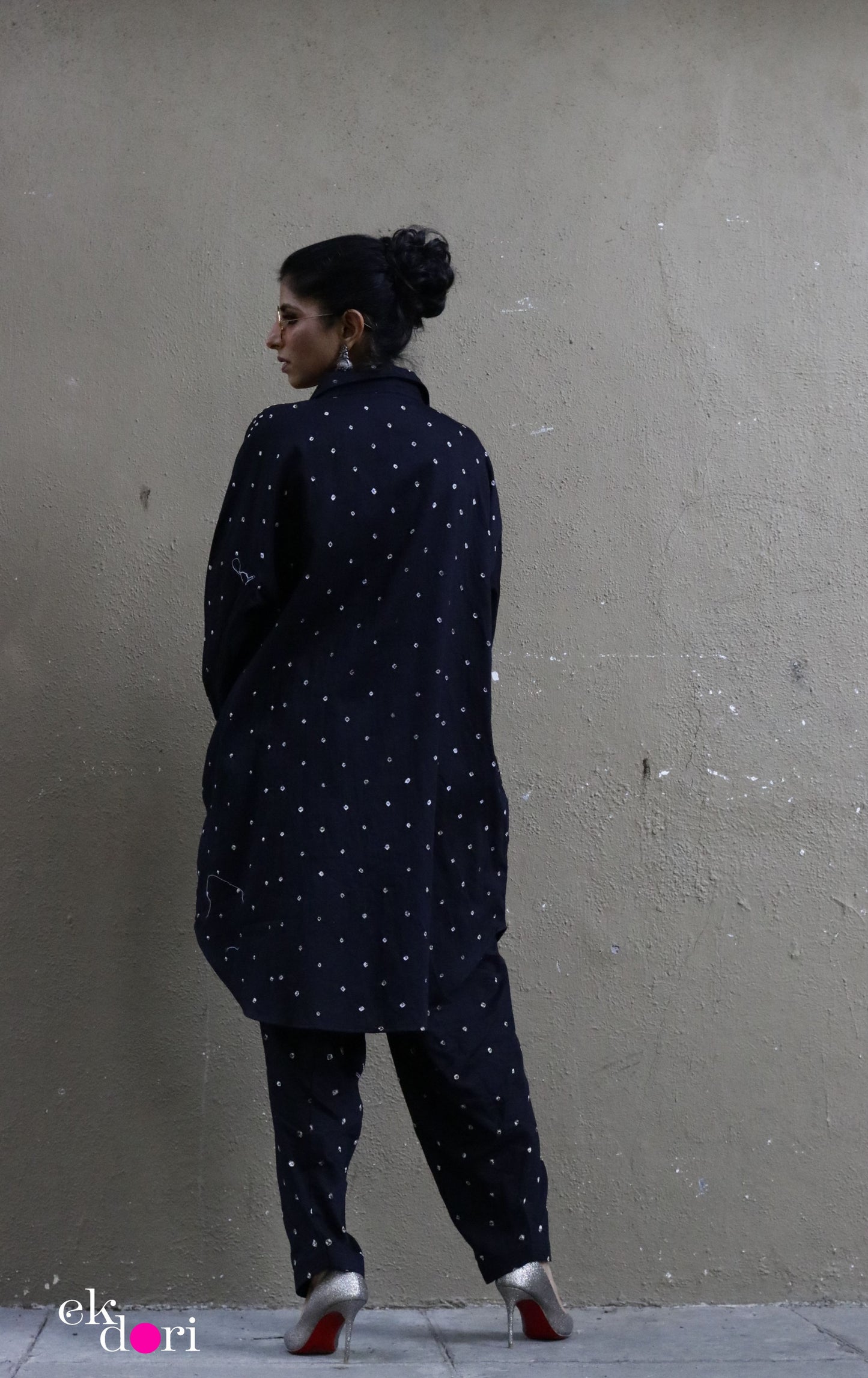 Bandhani Black Cotton Co-ord Set : Buy Salwaar Kurta Cotton Co-ord Set