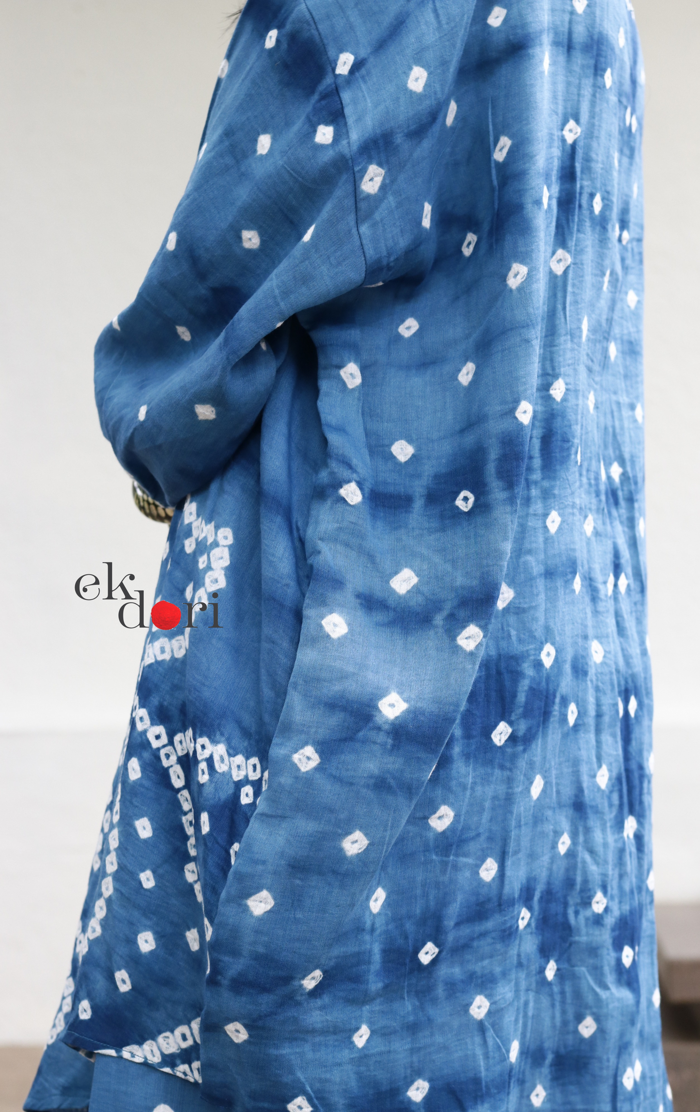 Bandhani 'Blue Waves' Blue Cotton Co-ord Set : Buy Kurta Palazzo Cotton Co-ord Set Cotton Bandhani And Shibori Set