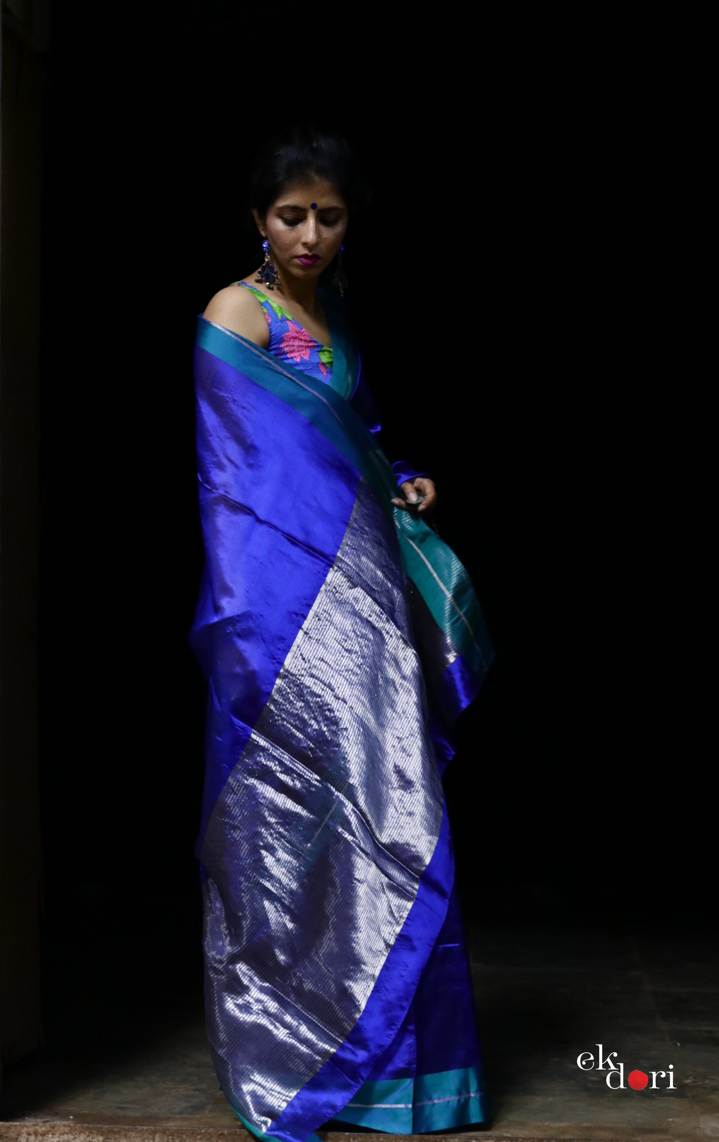 Neelam Chanderi Silk Saree : Buy Chanderi Saree Online : Buy Handloom Chanderi Silk Saree Online