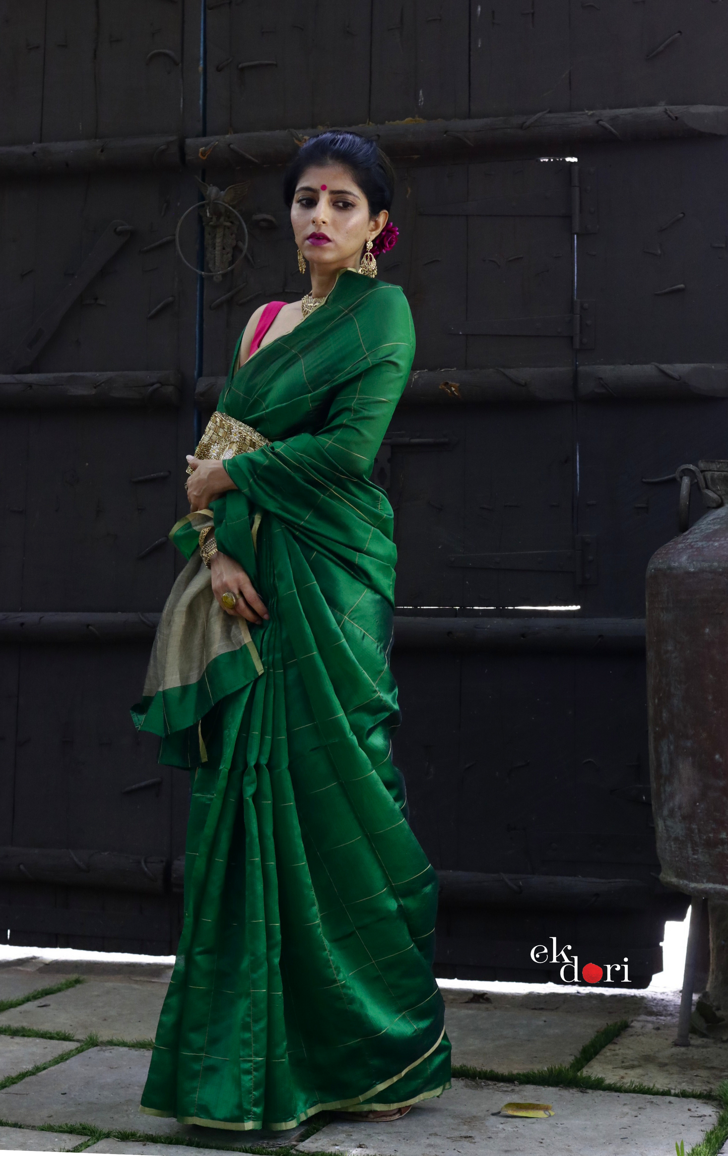 Sundari Chanderi Silk Saree : Buy Chanderi Saree Online : Buy Handloom Chanderi Silk Saree Online