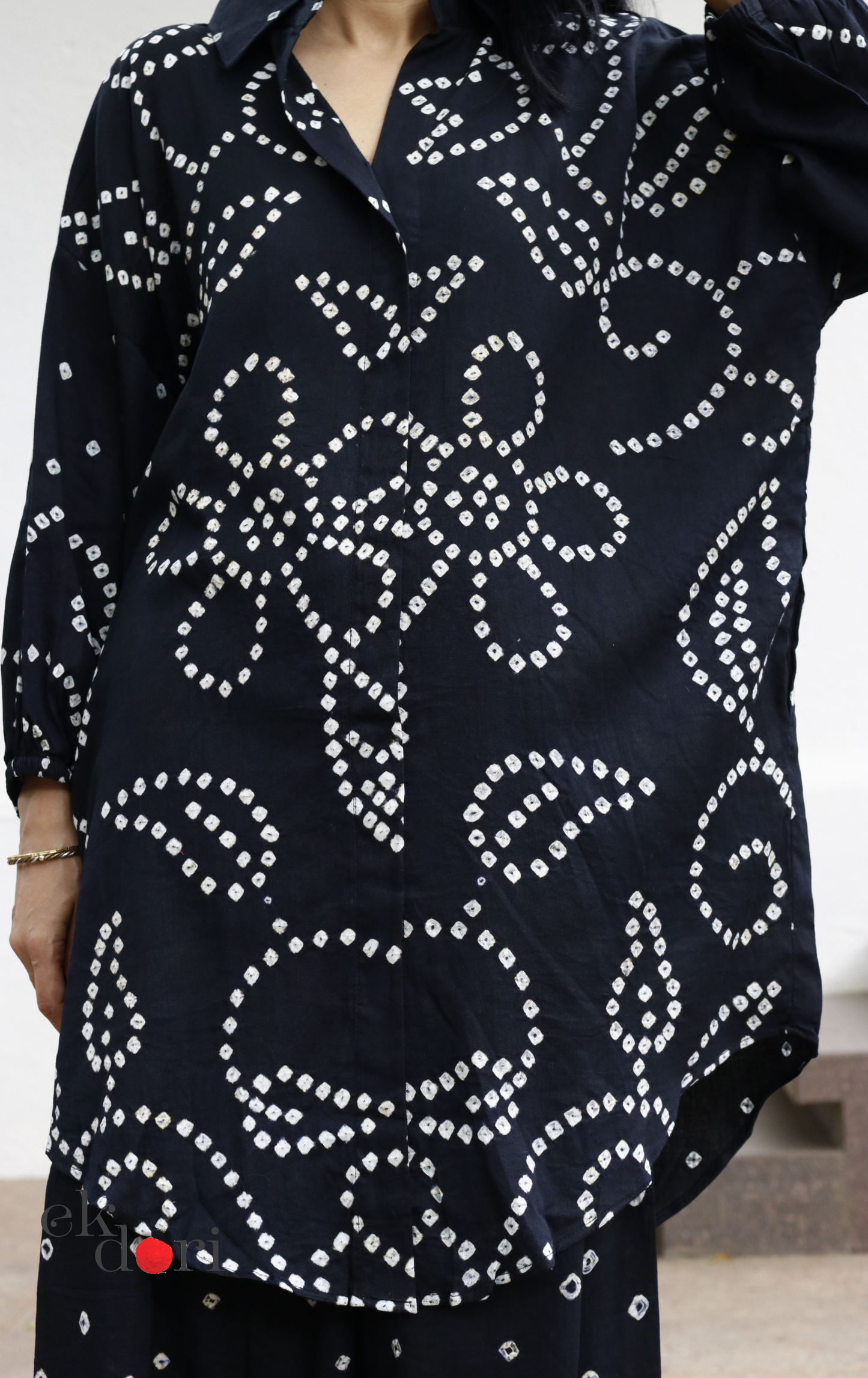 Bandhani 'Bahaar' Black Cotton Co-ord Set : Buy Kurta Palazzo Cotton Co-ord Set
