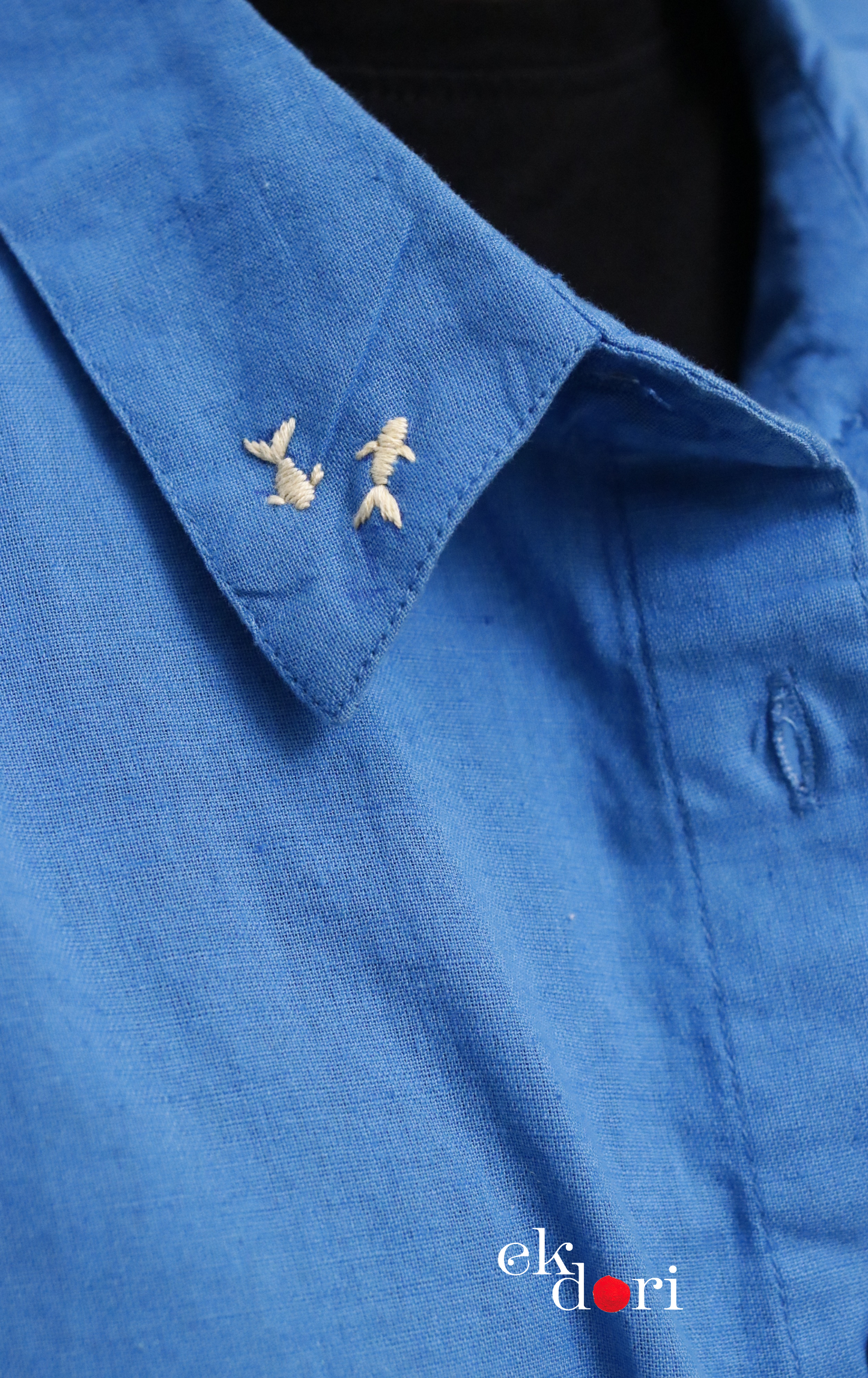 Cotton Hand Embroidered Shirt : 'Adventure At Sea' Cotton Shirt For Women : The Doodle Collection