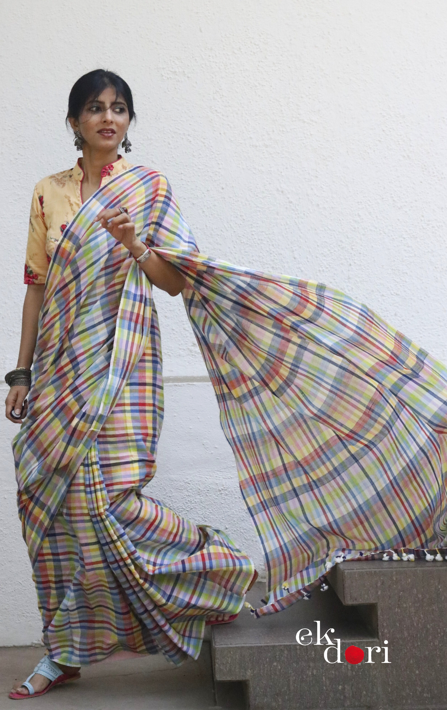 Soft Cotton Handloom Saree 'Happy Holi' : Summer Cotton Handloom Saree