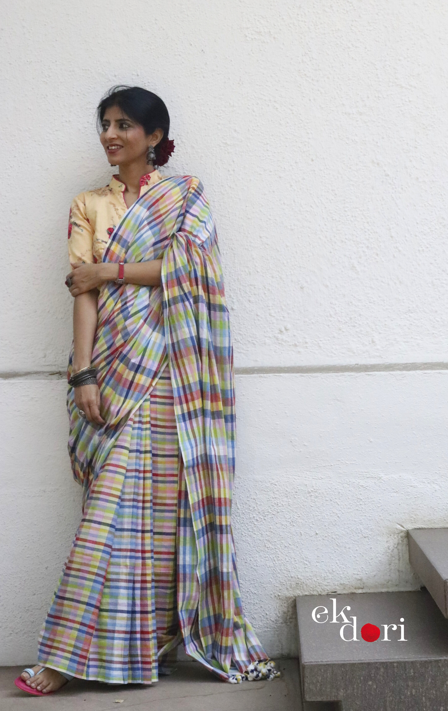 Soft Cotton Handloom Saree 'Happy Holi' : Summer Cotton Handloom Saree