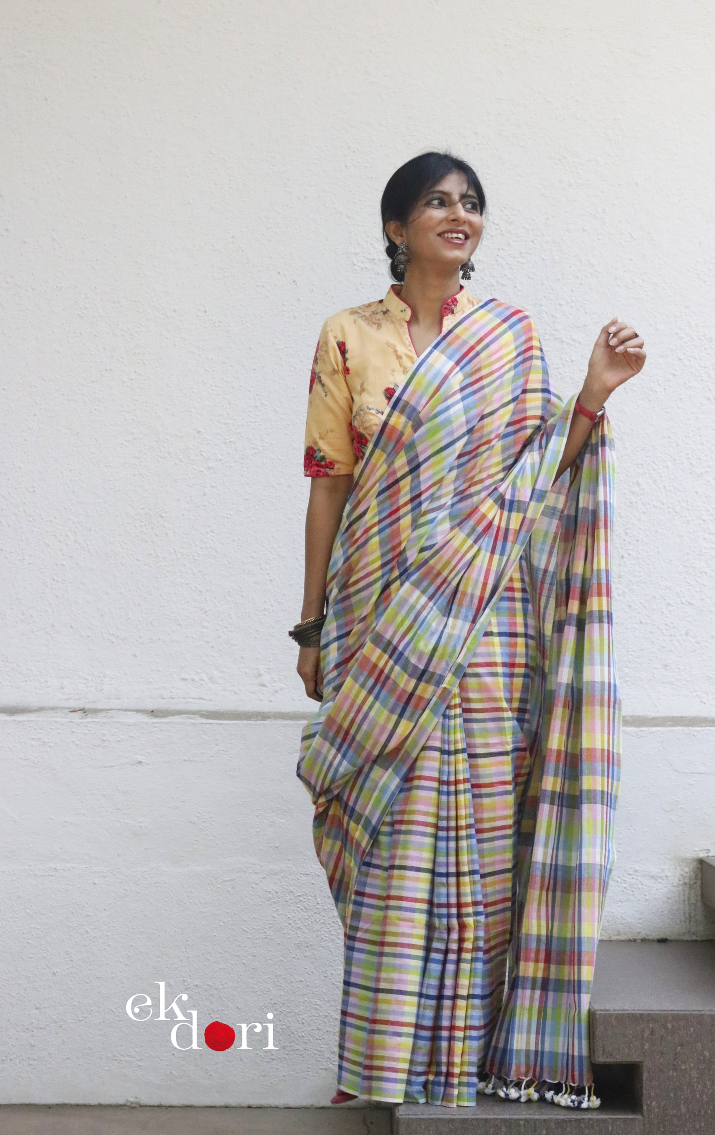 Soft Cotton Handloom Saree 'Happy Holi' : Summer Cotton Handloom Saree