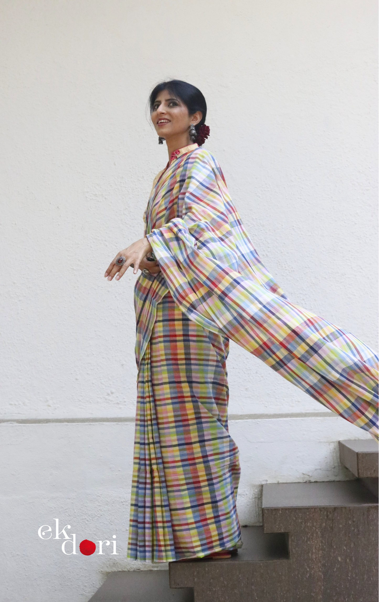 Soft Cotton Handloom Saree 'Happy Holi' : Summer Cotton Handloom Saree