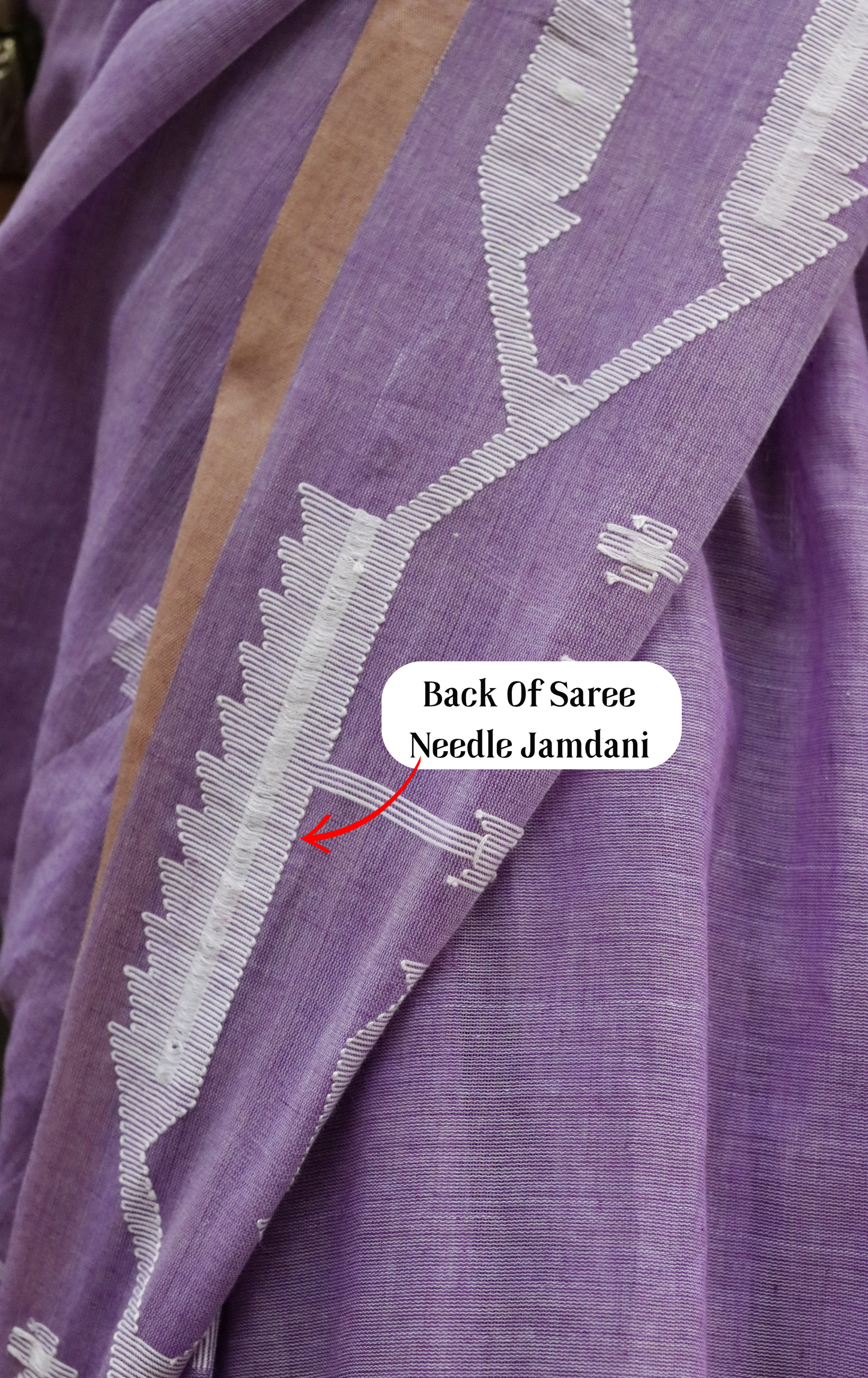 Buy Mauve Cotton Jamdani Saree : Purple 'Mauve Magic' Needle Jamdani Handmade Saree