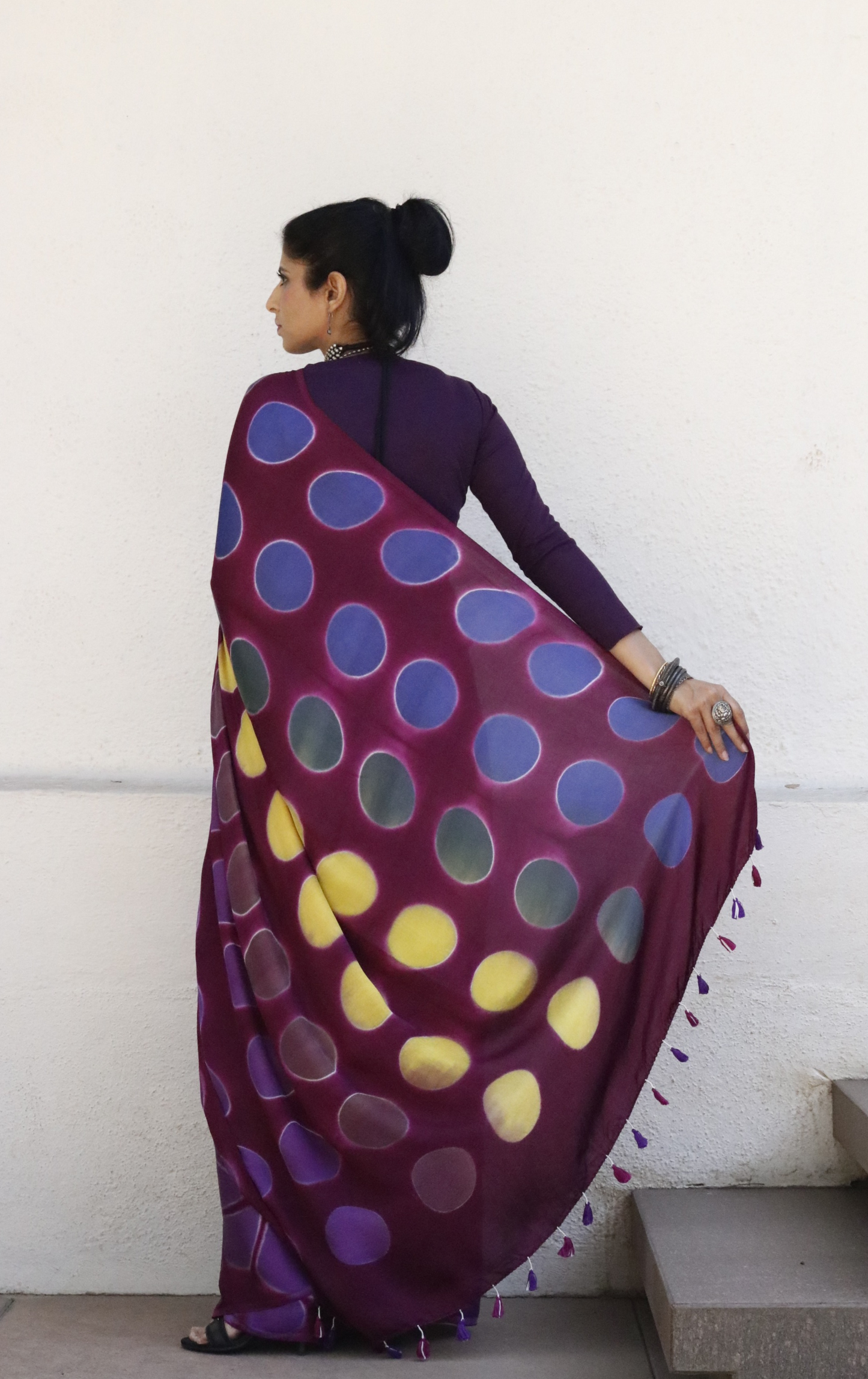 Buy Clamp Dye Designer Saree Online : 'Grapevine' Clamp Dye Saree