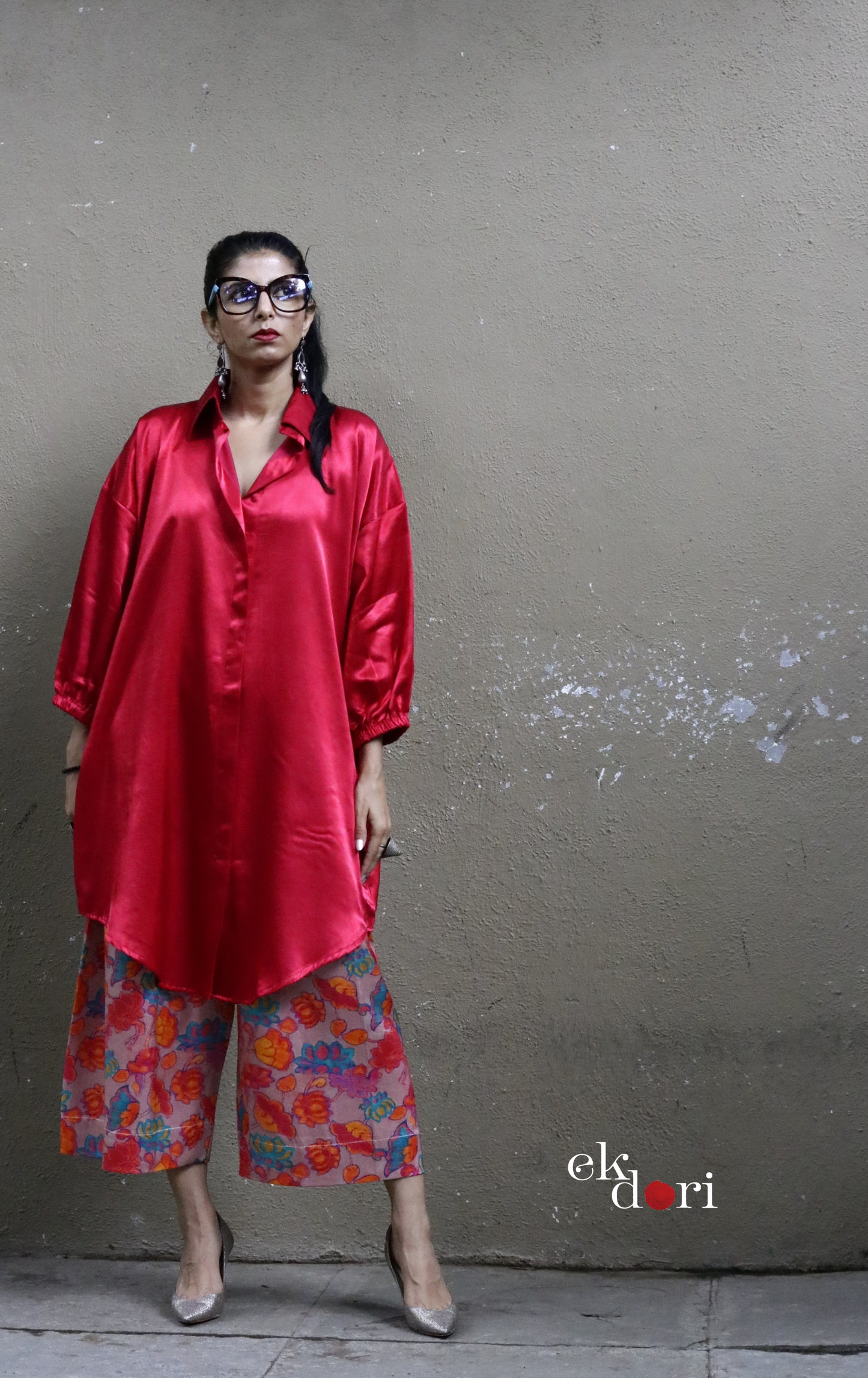 'Paisley Pink' Mashru Co-ord Set in Pink : Buy Palazzo Kurta Festive Co-ord Set
