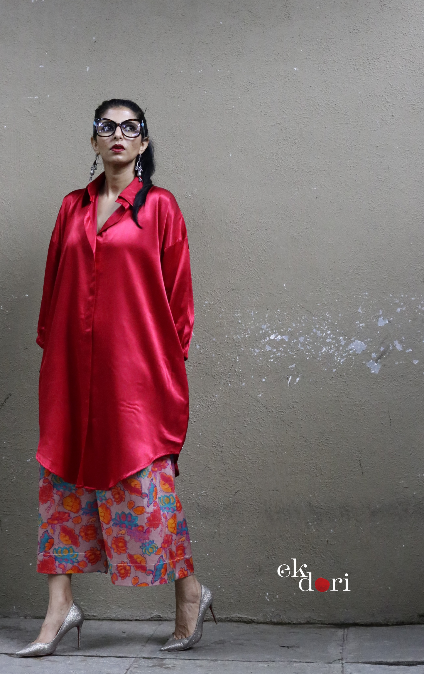 'Paisley Pink' Mashru Co-ord Set in Pink : Buy Palazzo Kurta Festive Co-ord Set