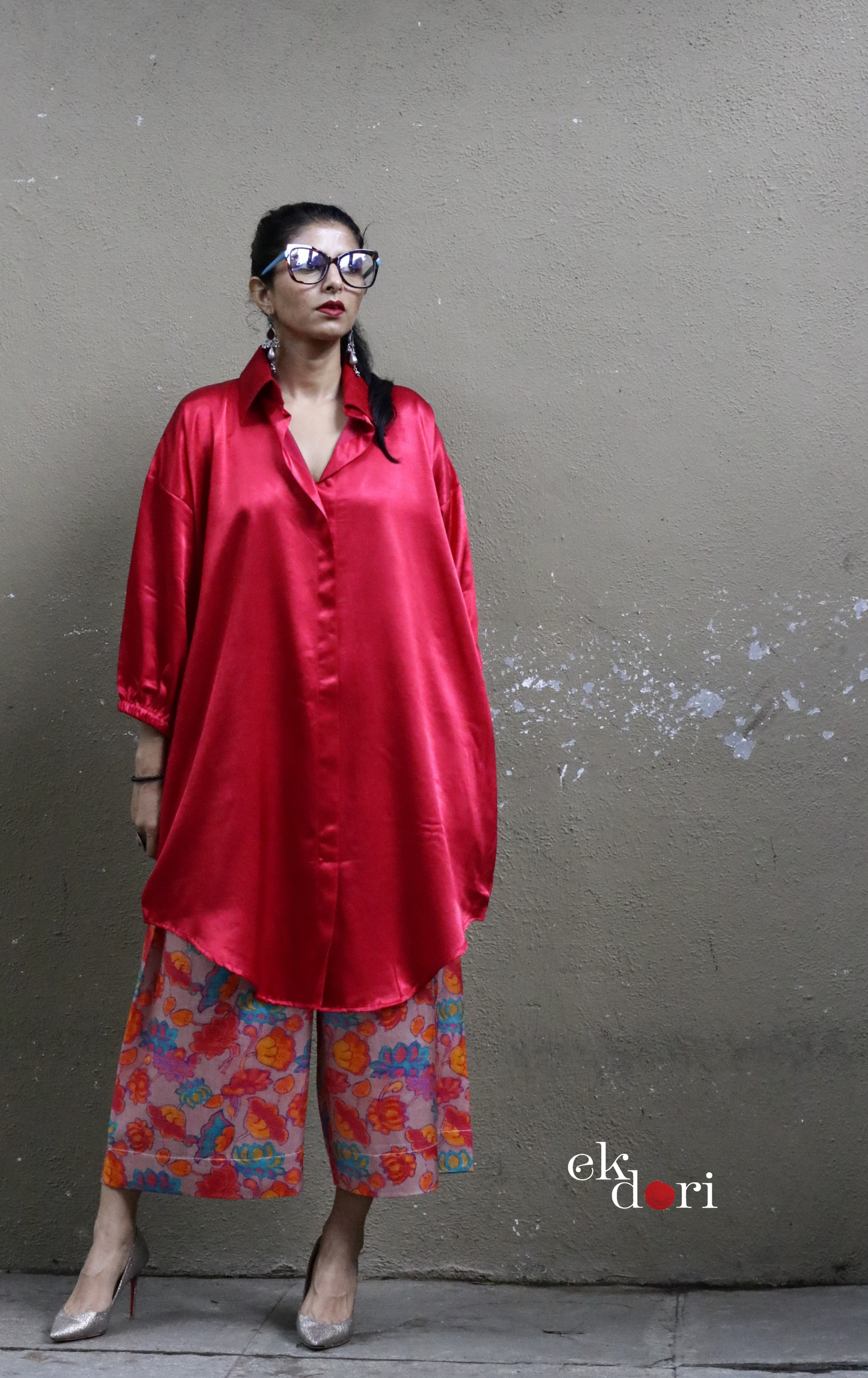 'Paisley Pink' Mashru Co-ord Set in Pink : Buy Palazzo Kurta Festive Co-ord Set