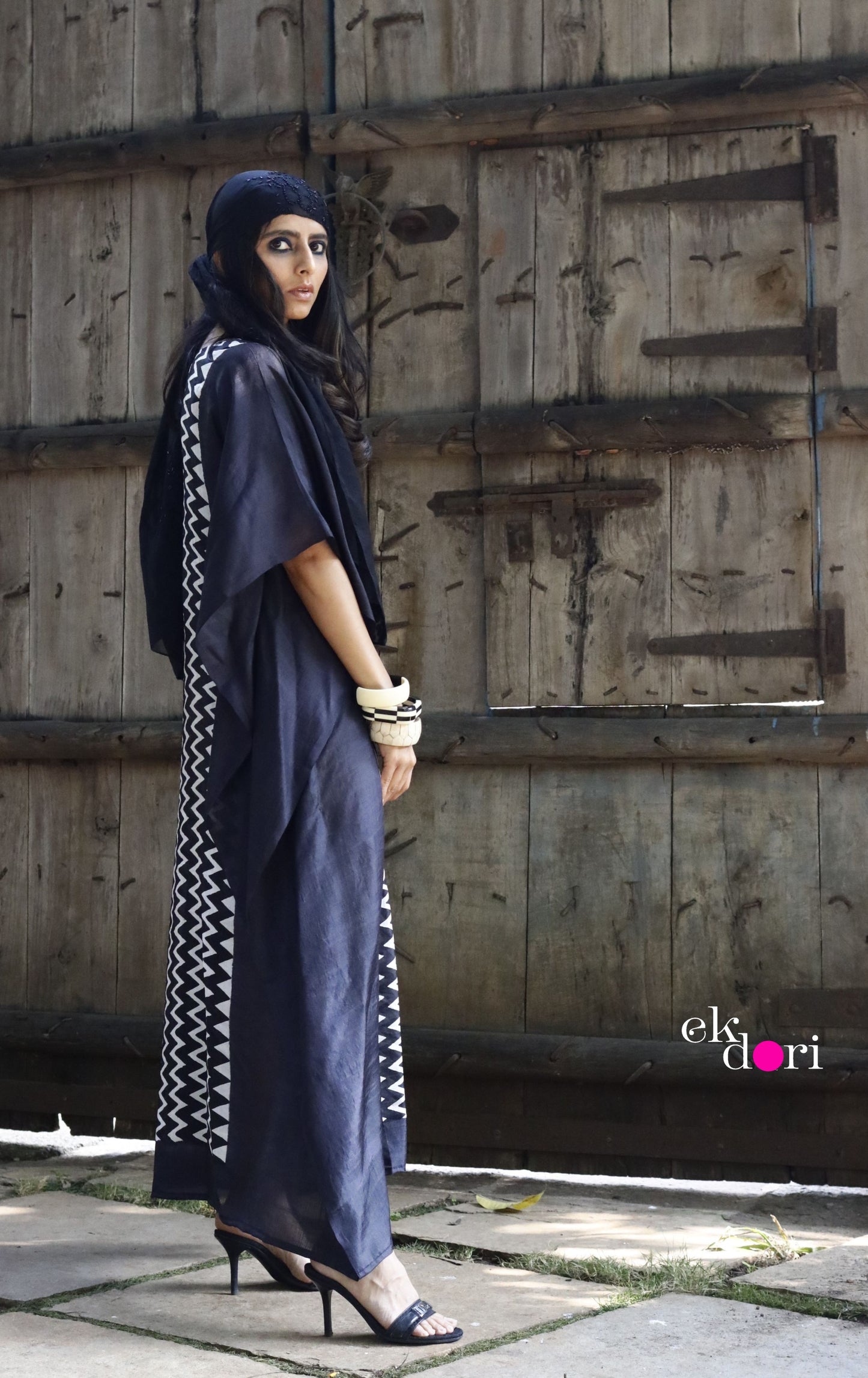 African Safari Silk Kaftan Dress : Pure Silk Statement Kaftan Dress