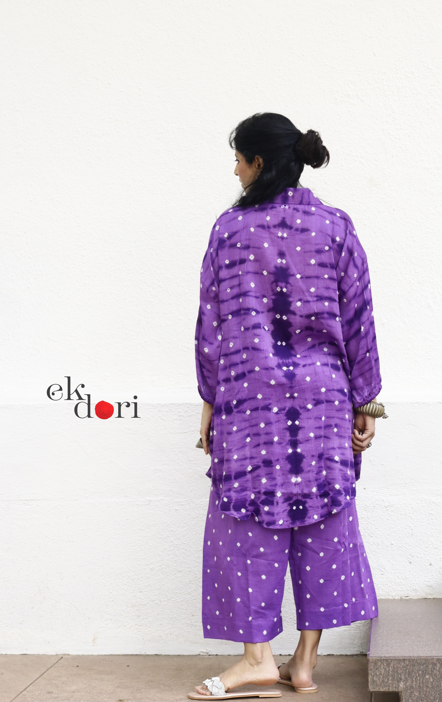 Bandhani 'Purple Please' Purple Cotton Co-ord Set : Buy Kurta Palazzo Cotton Co-ord Set Cotton Bandhani And Shibori Set