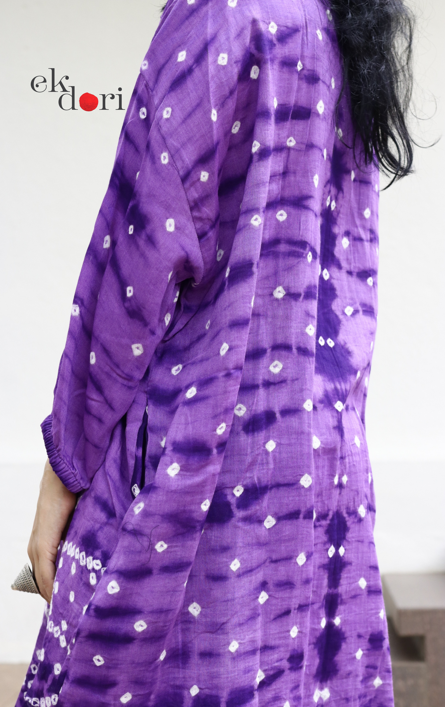 Bandhani 'Purple Please' Purple Cotton Co-ord Set : Buy Kurta Palazzo Cotton Co-ord Set Cotton Bandhani And Shibori Set