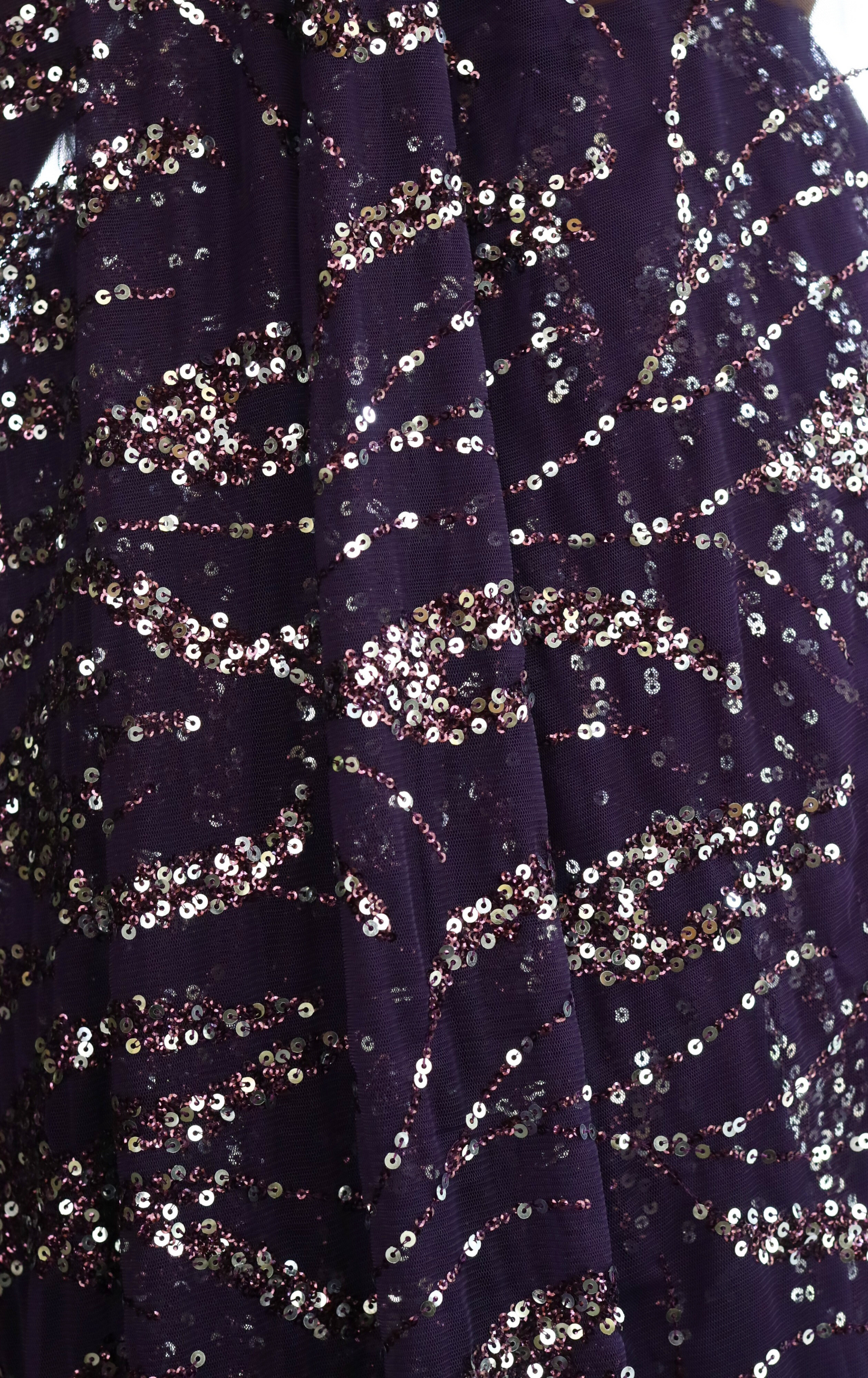 Silver Purple Sequin Cocktail Saree 'Plum Rum' : Festive Evening Sequin Cocktail Saree Collection