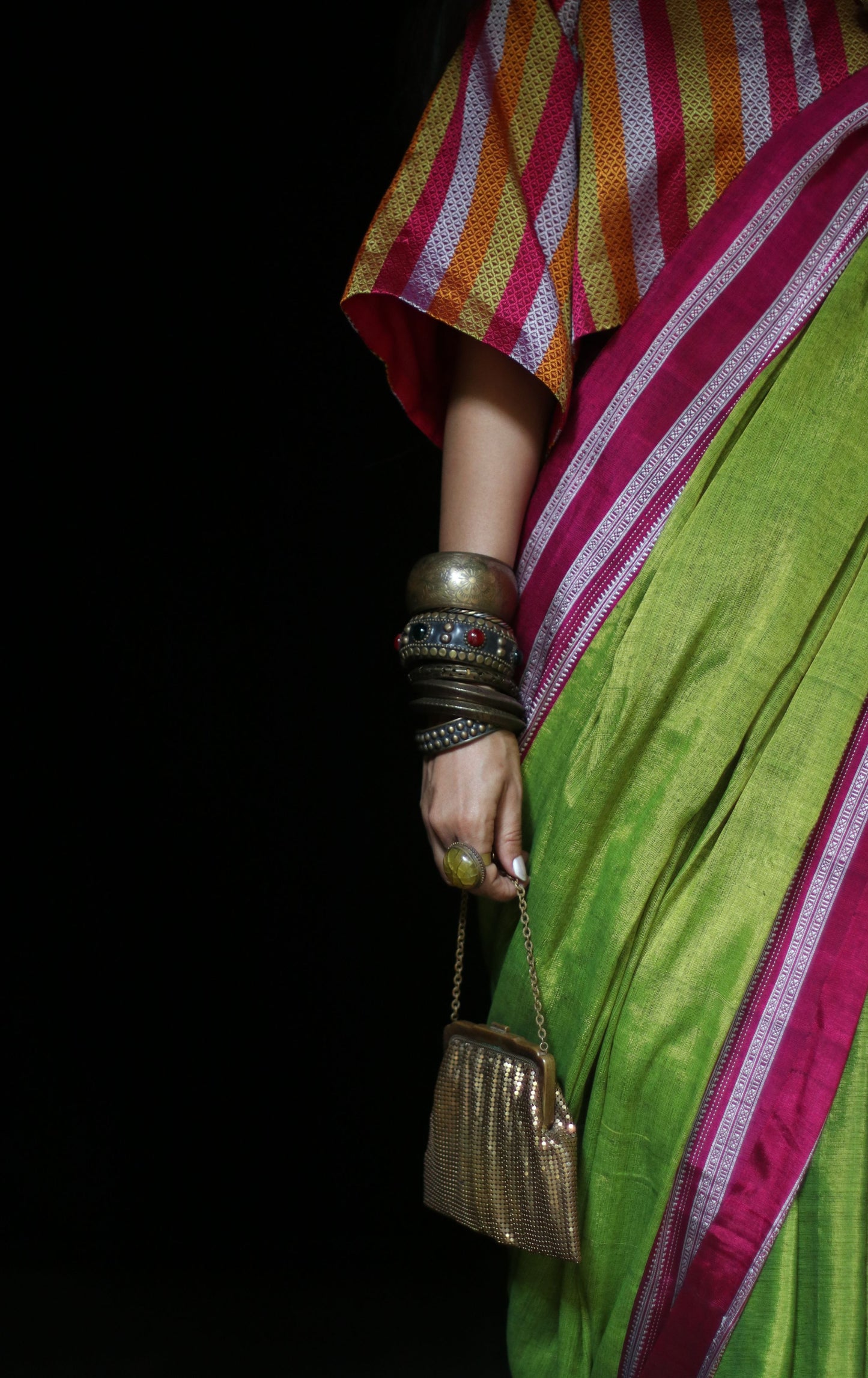 Buy Ilkal Cotton Silk Handloom Saree : Ilkal 'Humble Henna Saree'