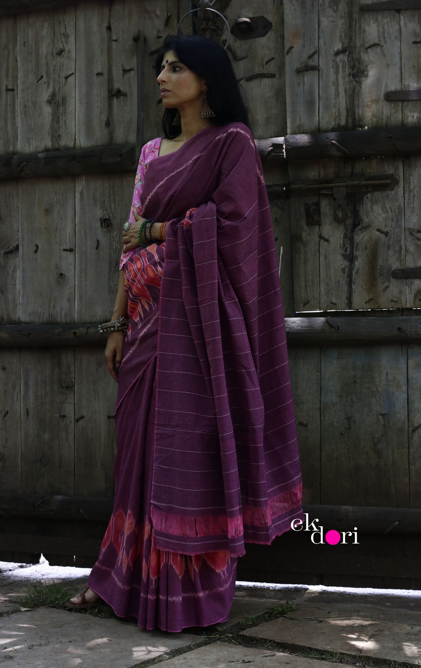 'Mor' Handloom Pochampally Ikat Saree : Workwear Saree Handloom Pochampally Ikat Saree