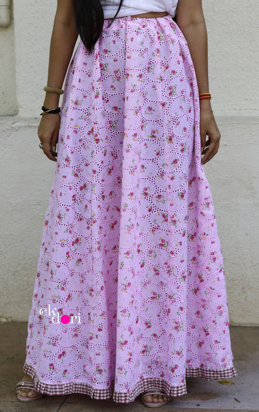 Nanis Printed Saree Petticoat : Wild Flowers Cotton Petticoat Underskirt