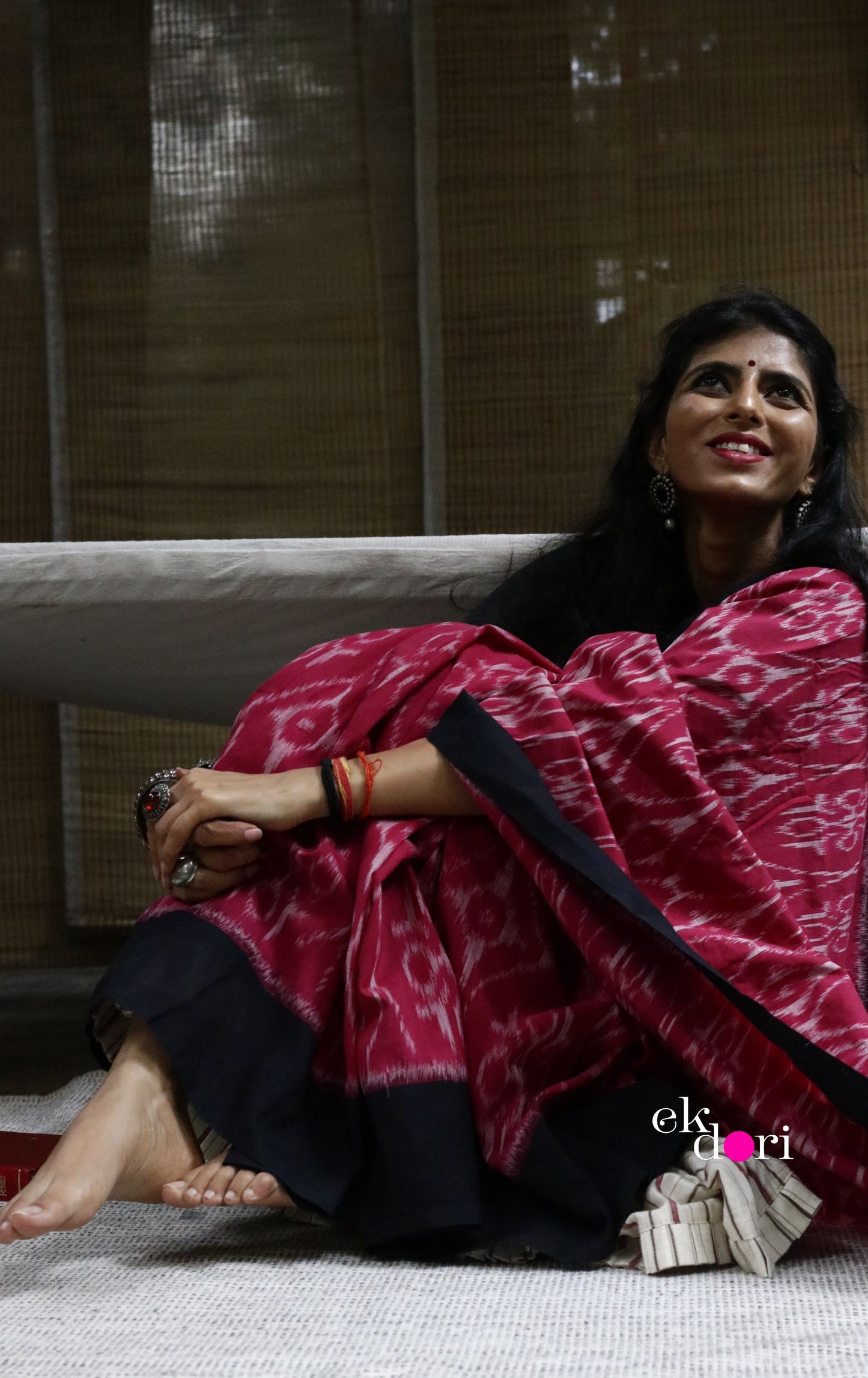 'Saloni' Handloom Pochampally Ikat Saree : Workwear Saree Handloom Pochampally Ikat Saree