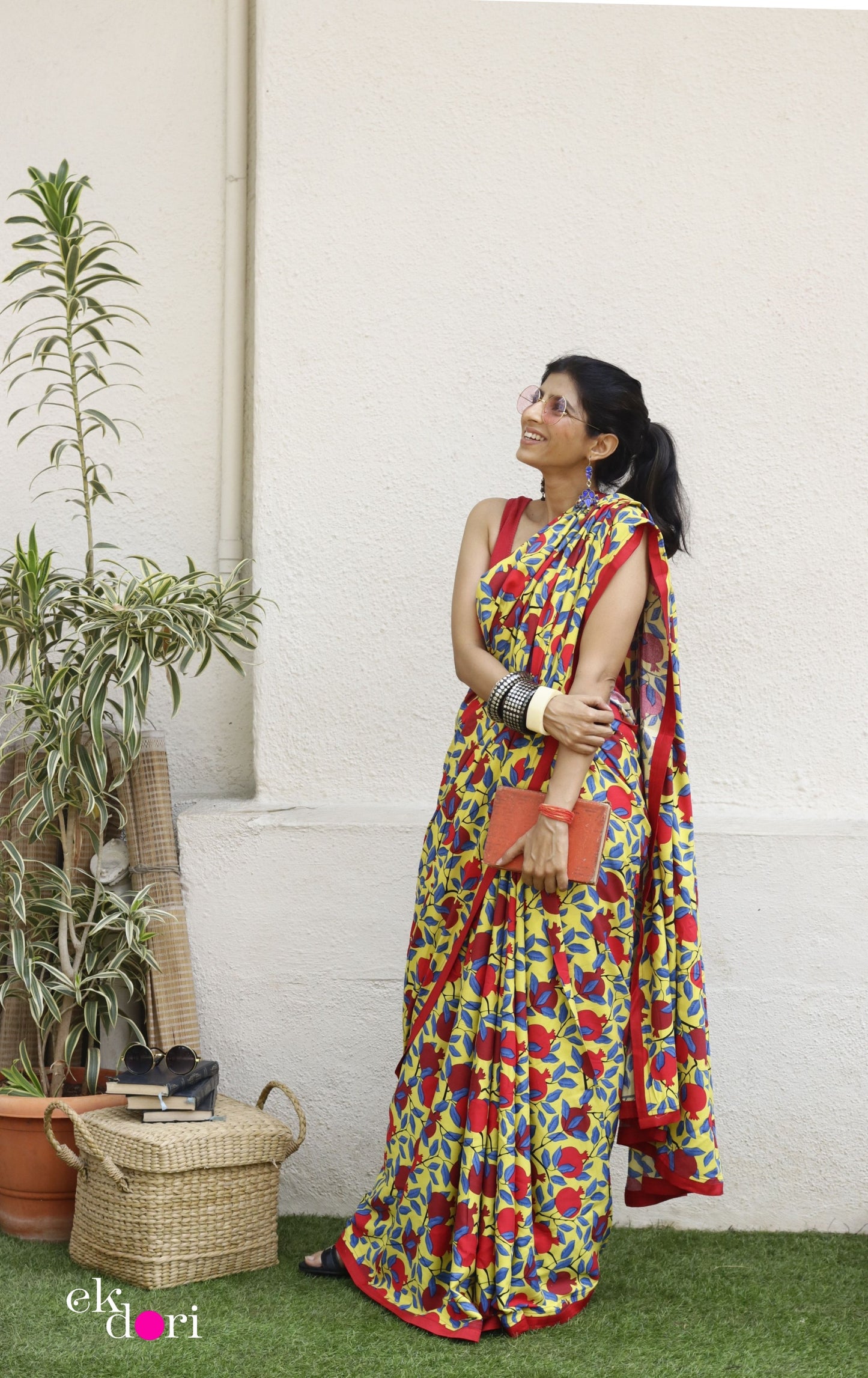 Anaar Saree In Yellow : Fun Under The Sun Saree Collection : Fun Printed Sarees For Summer
