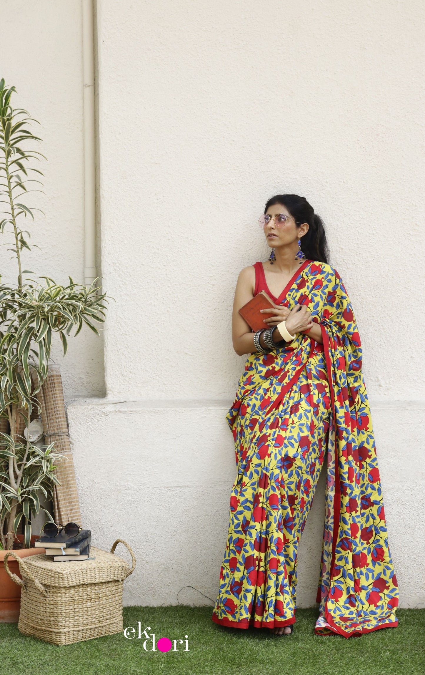Anaar Saree In Yellow : Fun Under The Sun Saree Collection : Fun Printed Sarees For Summer