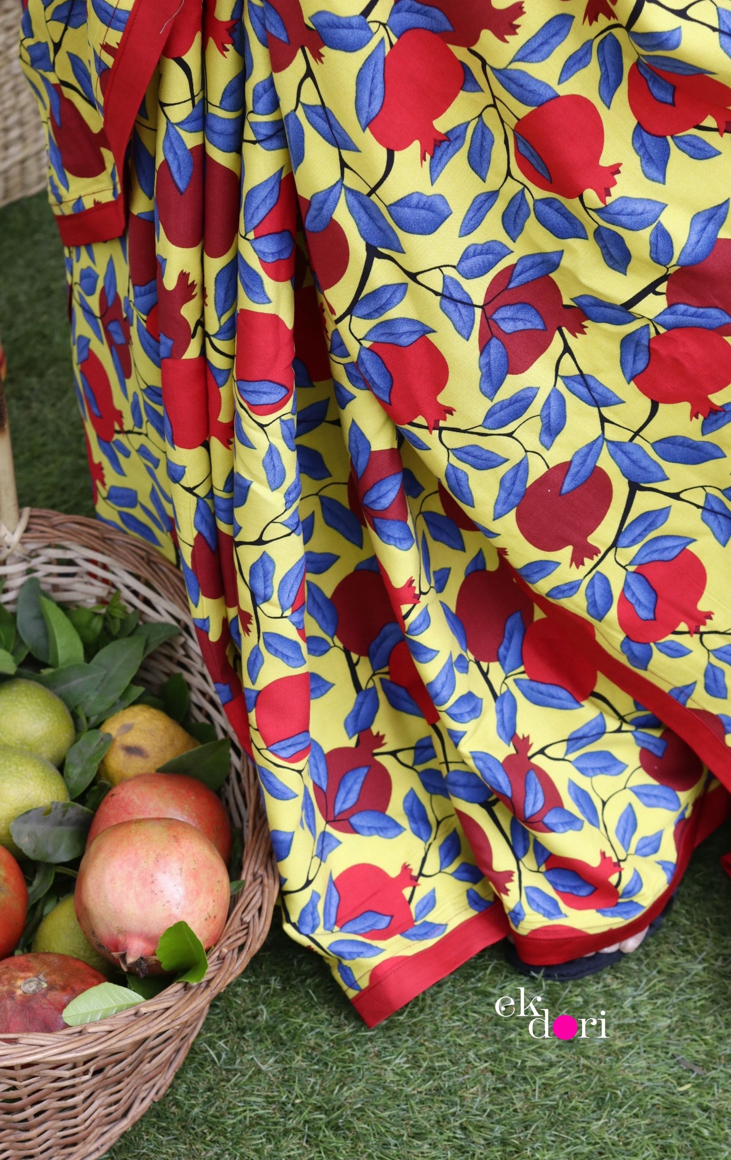Anaar Saree In Yellow : Fun Under The Sun Saree Collection : Fun Printed Sarees For Summer
