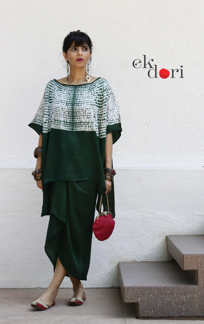 Shibori Modal Co-ord Skirt Set 'Forest Fairy' : 2 Piece Skirt & Shibori Top Set