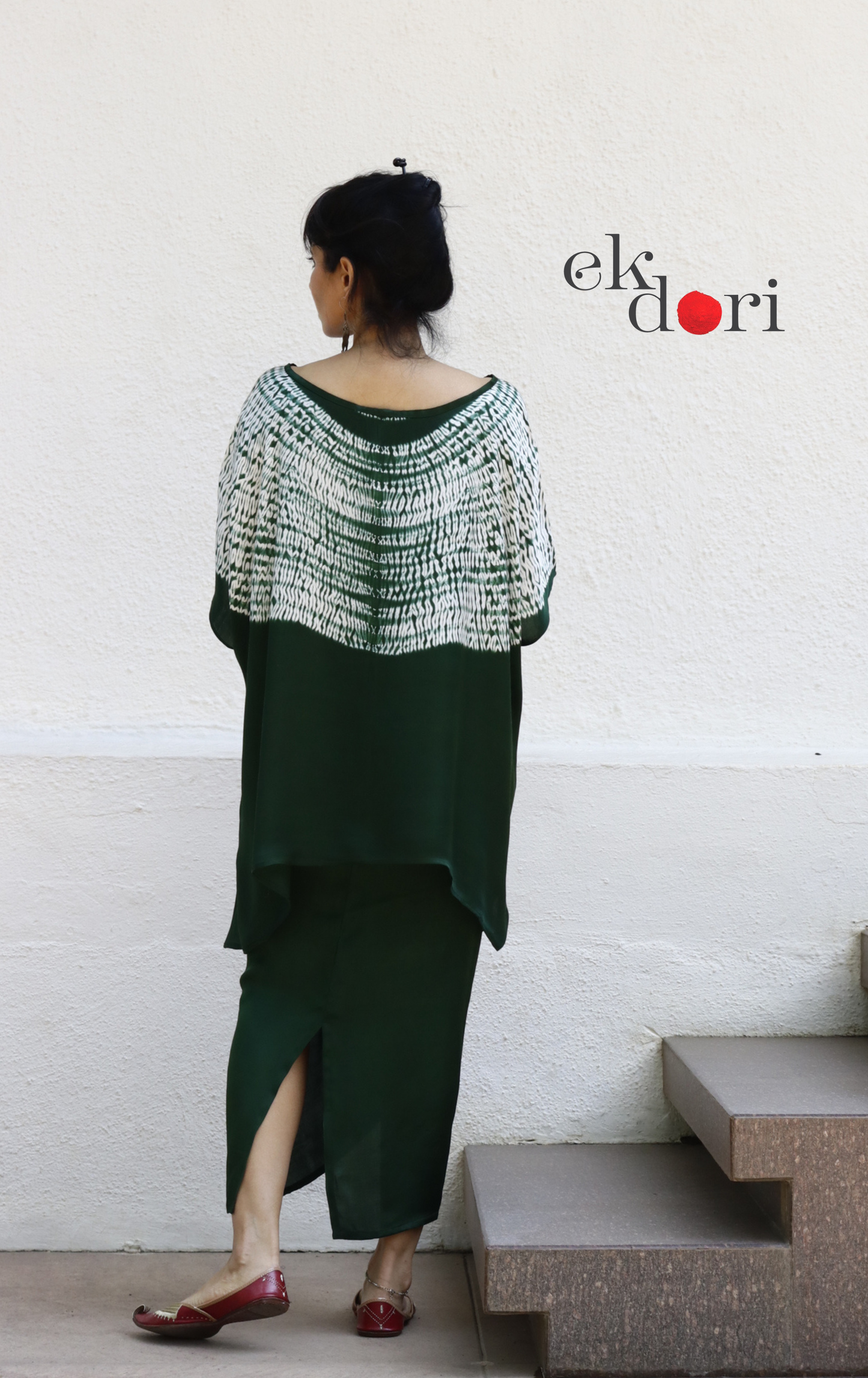 Shibori Modal Co-ord Skirt Set 'Forest Fairy' : 2 Piece Skirt & Shibori Top Set