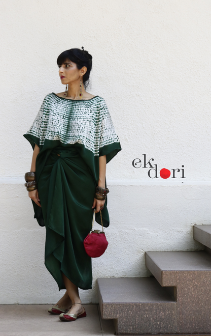 Shibori Modal Co-ord Skirt Set 'Forest Fairy' : 2 Piece Skirt & Shibori Top Set