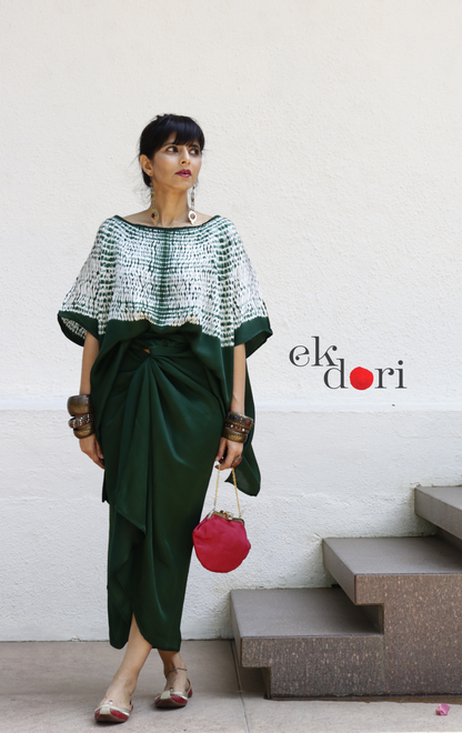 Shibori Modal Co-ord Skirt Set 'Forest Fairy' : 2 Piece Skirt & Shibori Top Set