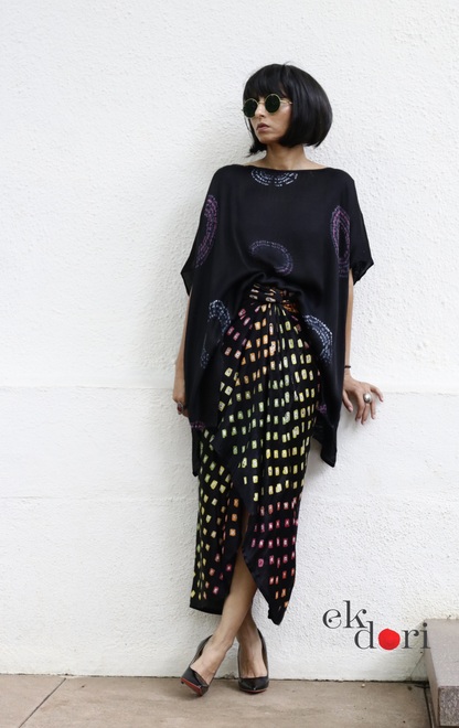 Bandhani Modal Co-ord Skirt Set 'Water Lily' : 2 Piece Skirt & Bandhani Top Set