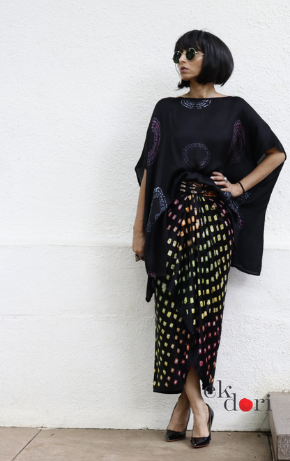 Bandhani Modal Co-ord Skirt Set 'Water Lily' : 2 Piece Skirt & Bandhani Top Set