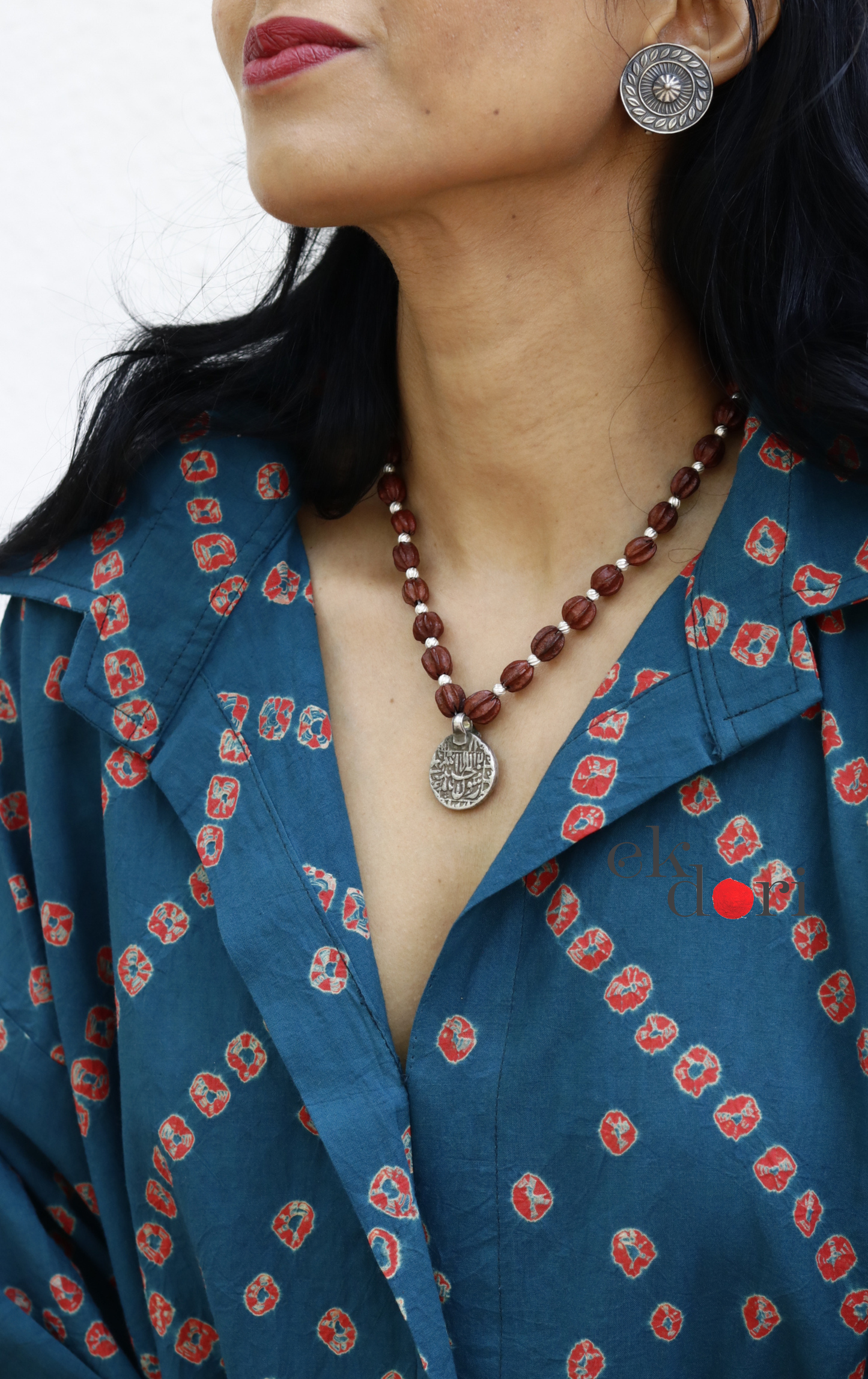 Bandhani 'Baarish' Blue Red Cotton Co-ord Set : Buy Kurta Palazzo Cotton Co-ord Set