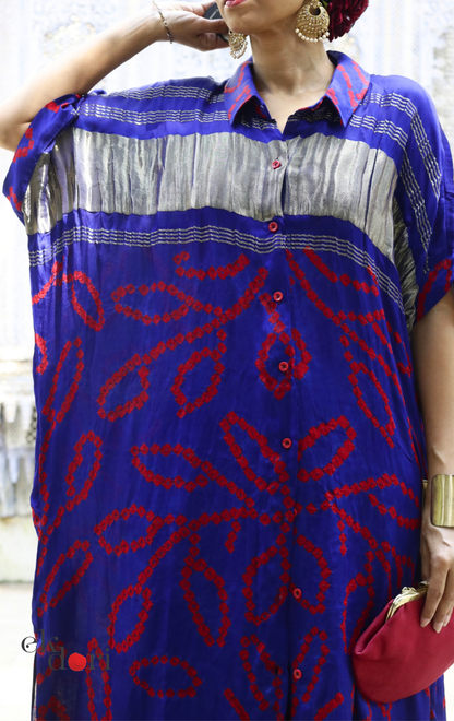 Bandhani Modal Kurta Palazzo Co-ord Set in Blue | 'Festive Bazaar' | Ek Dori  Hand-Knotted | Hand-Dyed | Artisan Crafted | Free Size