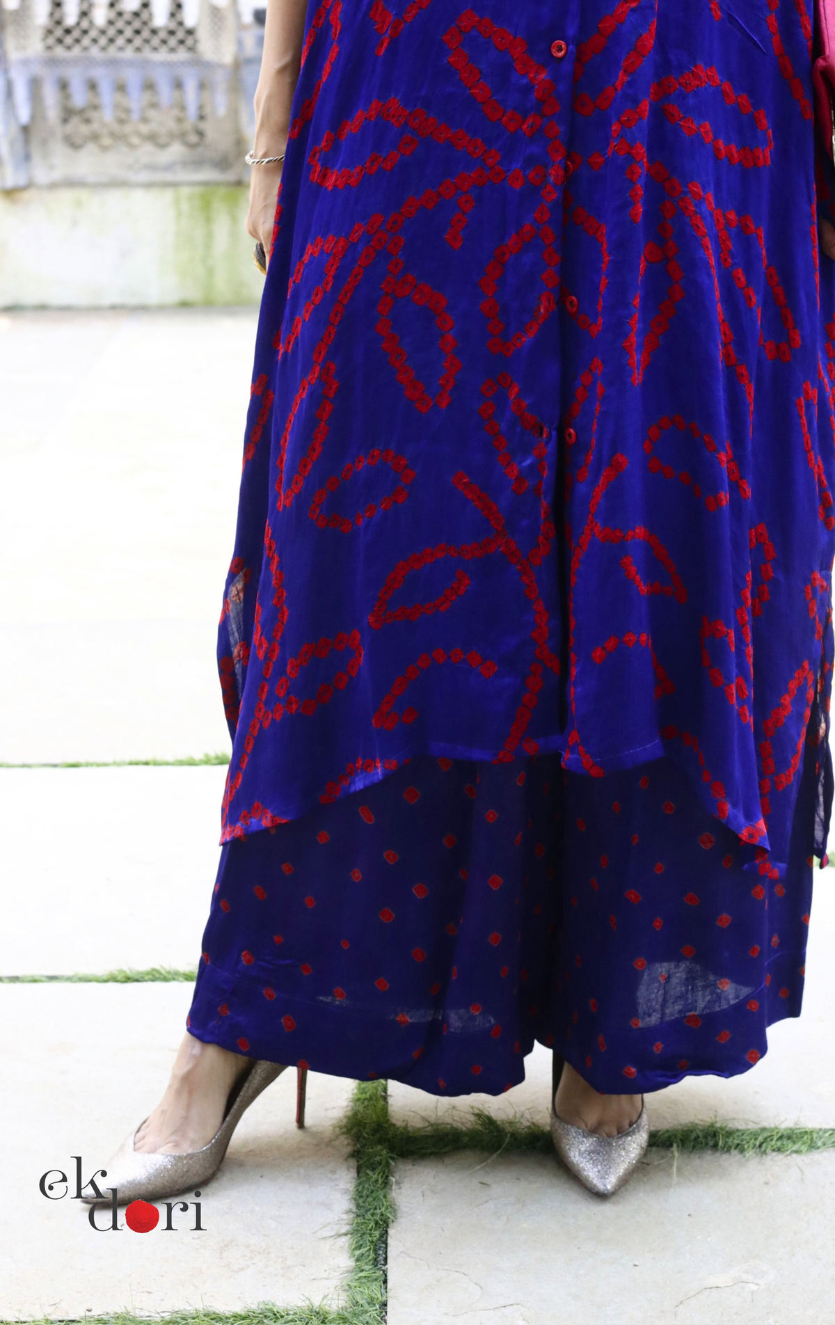 Bandhani Modal Kurta Palazzo Co-ord Set in Blue | 'Festive Bazaar' | Ek Dori  Hand-Knotted | Hand-Dyed | Artisan Crafted | Free Size