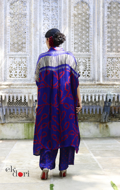 Bandhani Modal Kurta Palazzo Co-ord Set in Blue | 'Festive Bazaar' | Ek Dori  Hand-Knotted | Hand-Dyed | Artisan Crafted | Free Size
