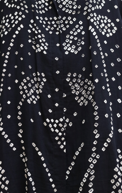 Black Bandhani 'Flower Garden' Cotton Co-ord Set (XXL) : Buy Kurta Palazzo Cotton Co-ord Set