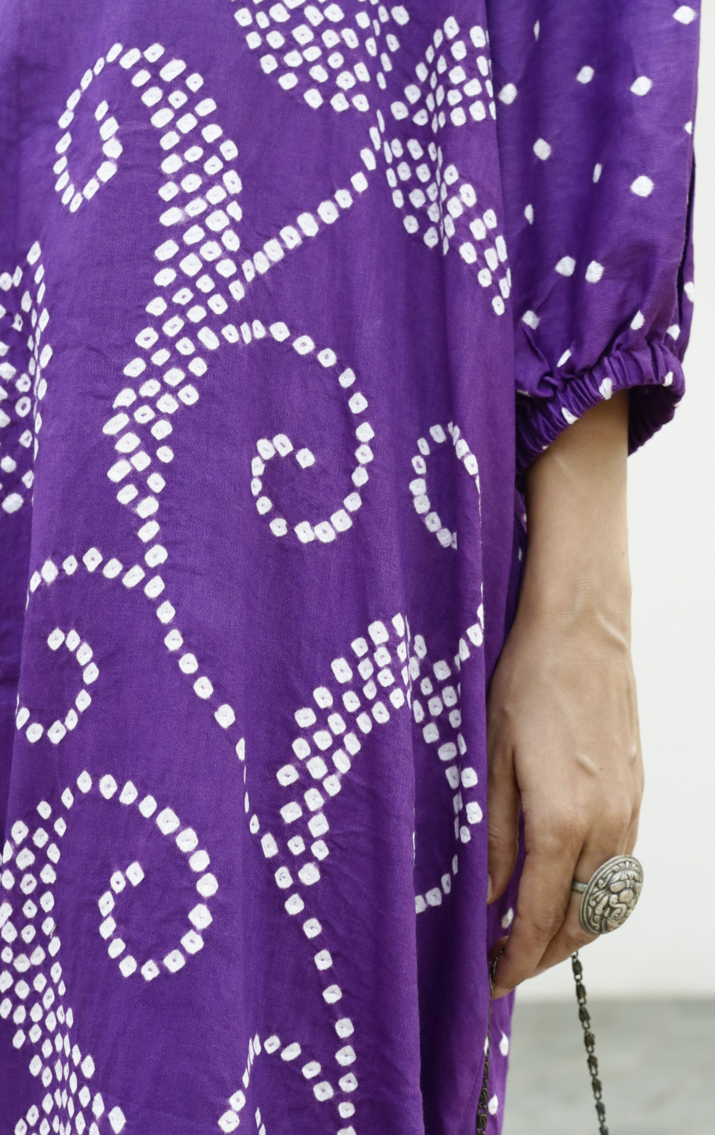 Bandhani Purple Cotton Co-ord Set : Buy Palazzo Pant Kurta Cotton Co-ord Set 'Bela Baahar'