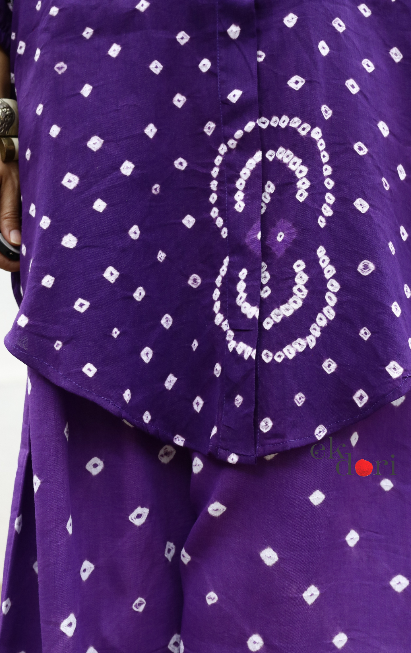 Bandhani 'Purple Infinity' Blue Cotton Co-ord Set : Buy Kurta Palazzo Cotton Co-ord Set
