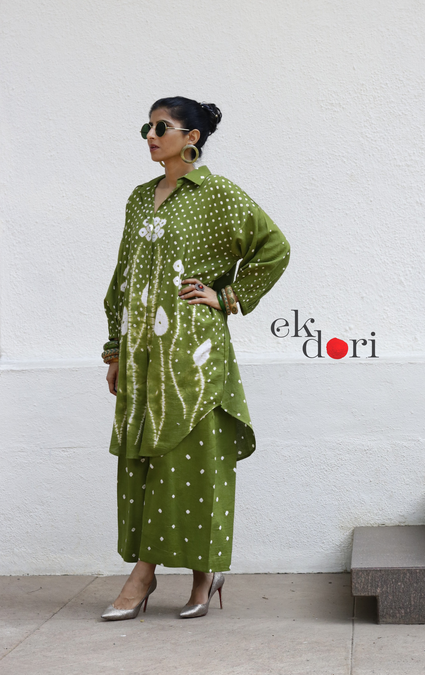 Bandhani 'My Henna' Green Cotton Co-ord Set : Buy Kurta Palazzo Cotton Co-ord Set