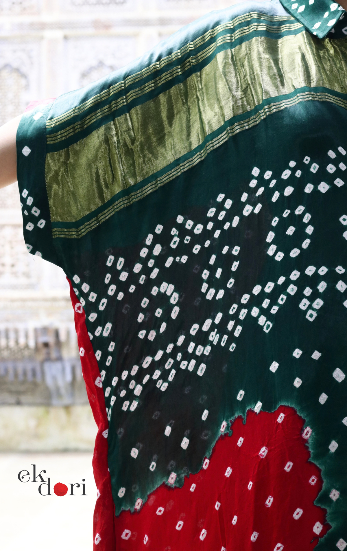 Bandhani Ajrakh Modal Kaftan Kurta Palazzo Co-ord Set | 'Desert Duel' | Ek Dori