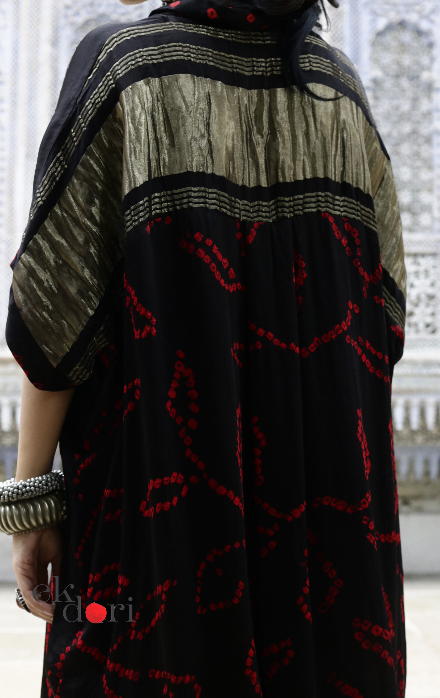 Bandhani Modal Kurta Palazzo Co-ord Set in Black Red | 'Midnight Bazaar' | Ek Dori